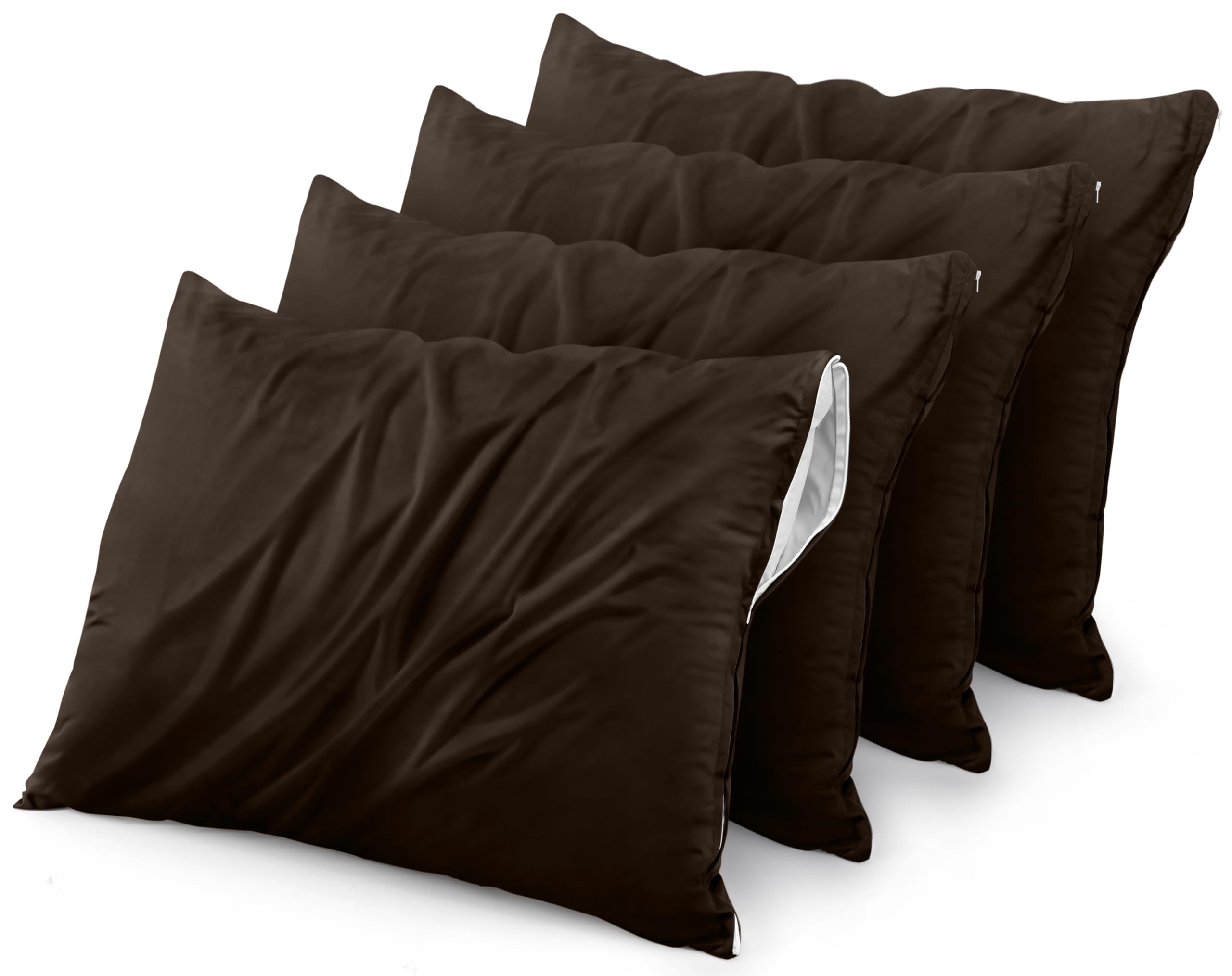 Protectores De Almohada Utopia Bedding, Impermeables, Tamaño Queen, Paquete De 4 - Venta Internacional.