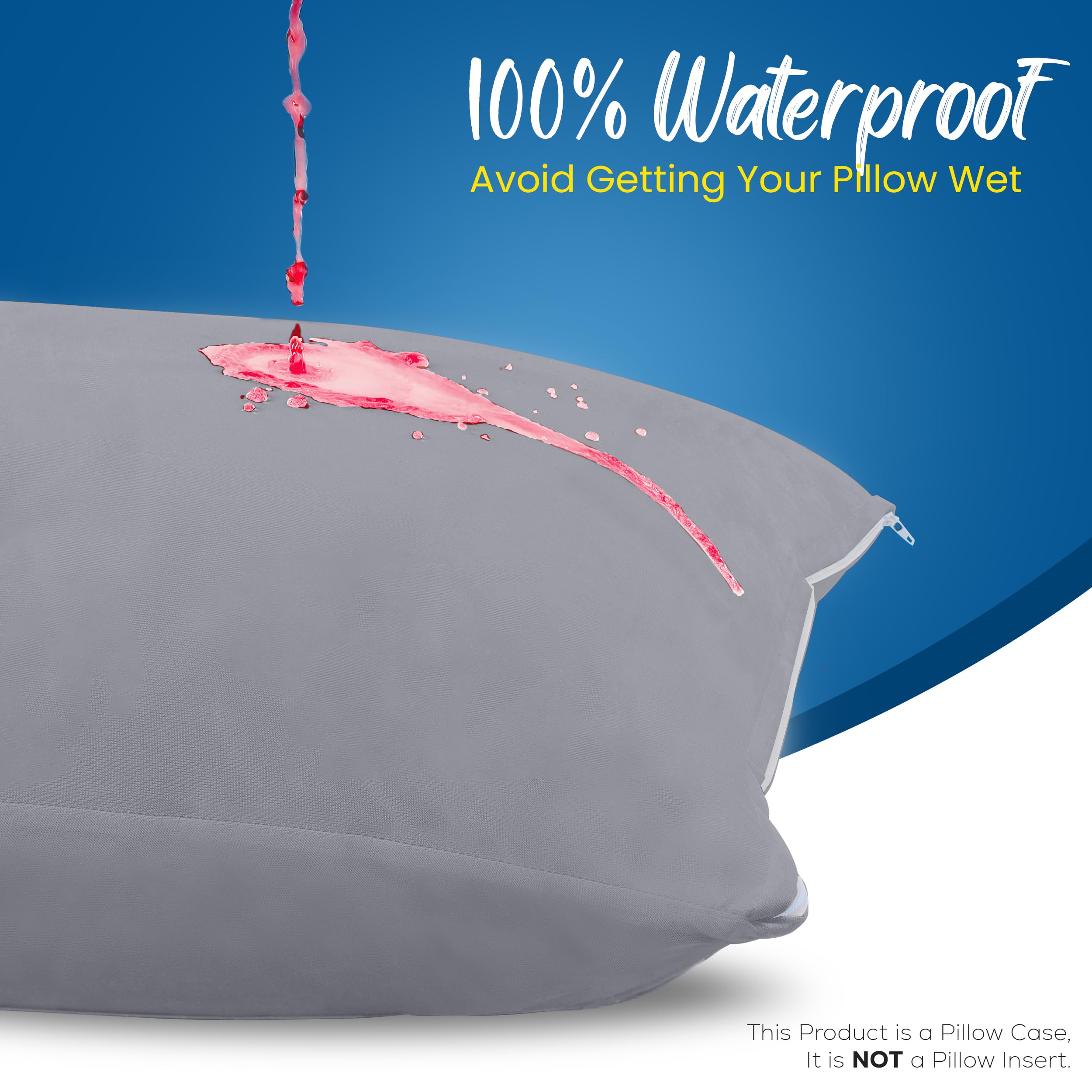 Foto 4 pulgar | Protectores De Almohada Utopia Bedding, Impermeables, Tamaño King X4, Color Gris - Venta Internacional.