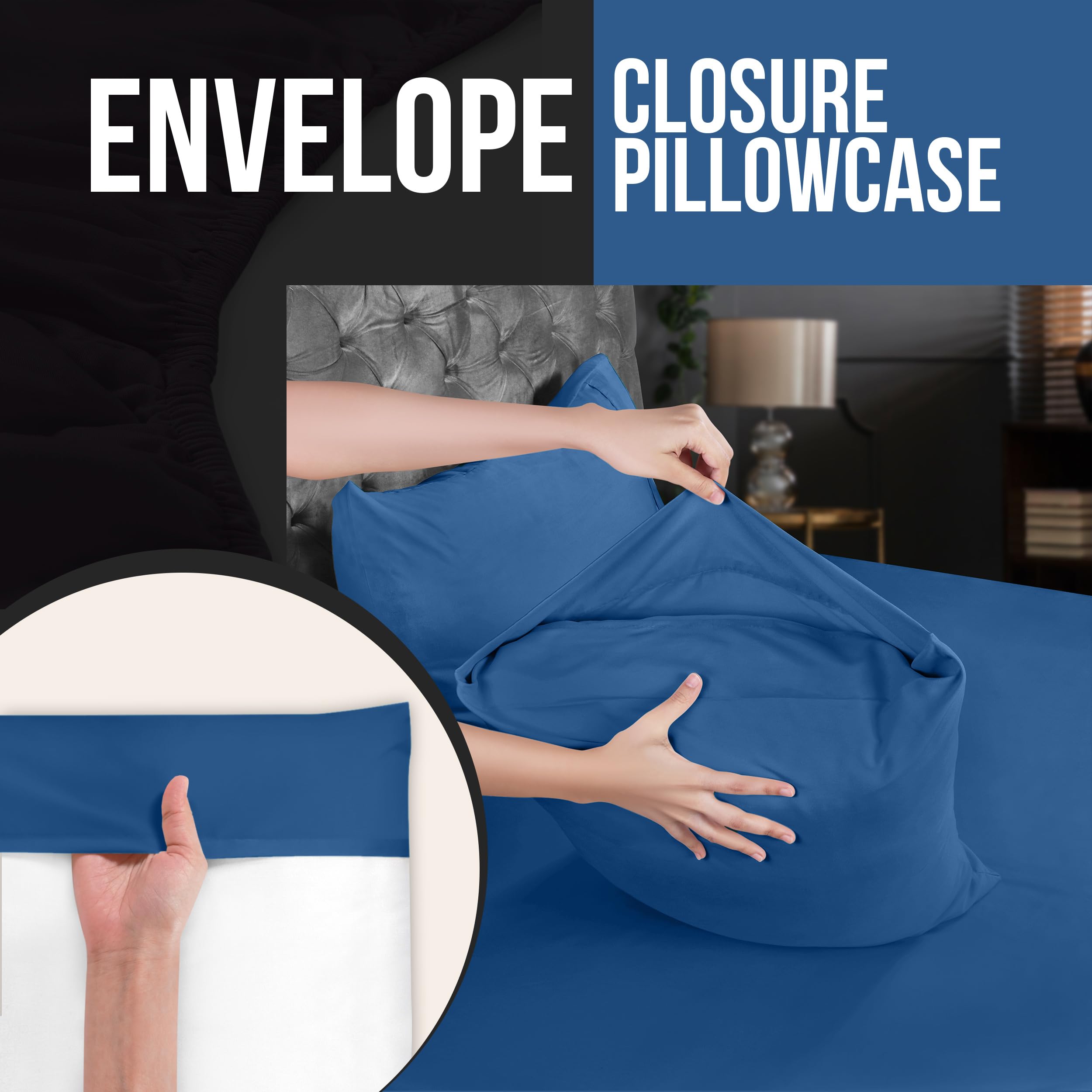 Foto 5 pulgar | Funda De Almohada Utopia Bedding Queen, Paquete De 4 Unidades, Microfibra, 50 X 75 Cm - Venta Internacional.