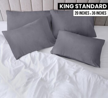 Foto 2 | Fundas De Almohada Utopia Bedding King Standard, Paquete De 4, Color Gris, 50 X 90 Cm - Venta Internacional.