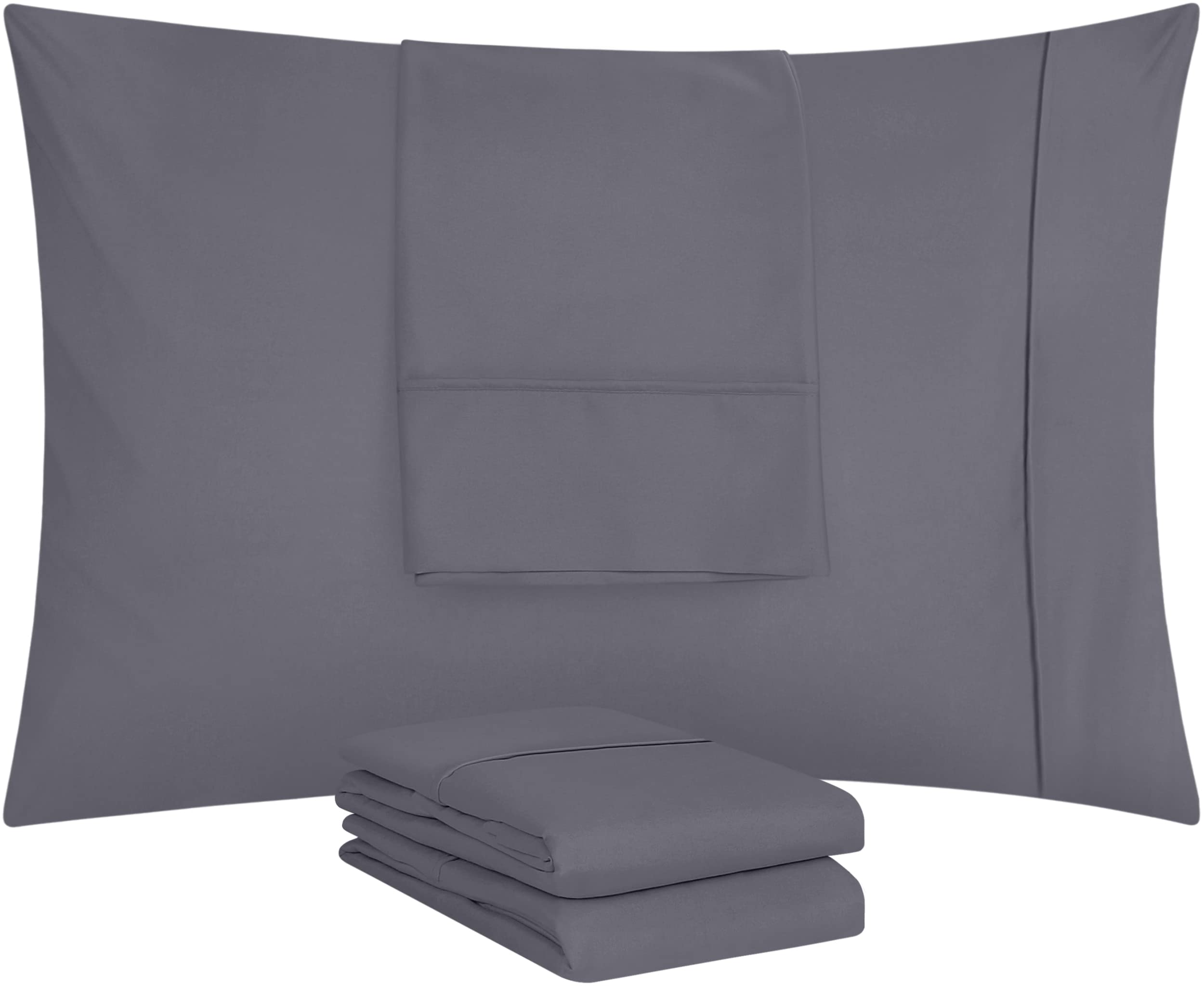 Foto 6 pulgar | Fundas De Almohada Utopia Bedding King Standard, Paquete De 4, Color Gris, 50 X 90 Cm - Venta Internacional.