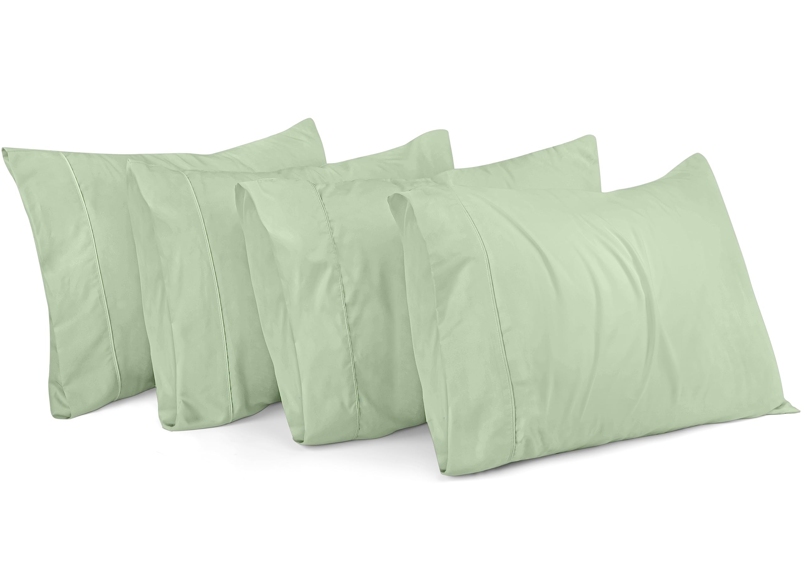 Fundas De Almohada Utopia Bedding Tamaño King, 20 X 40 Cm, Paquete De 4 Unidades, Color Salvia - Venta Internacional.