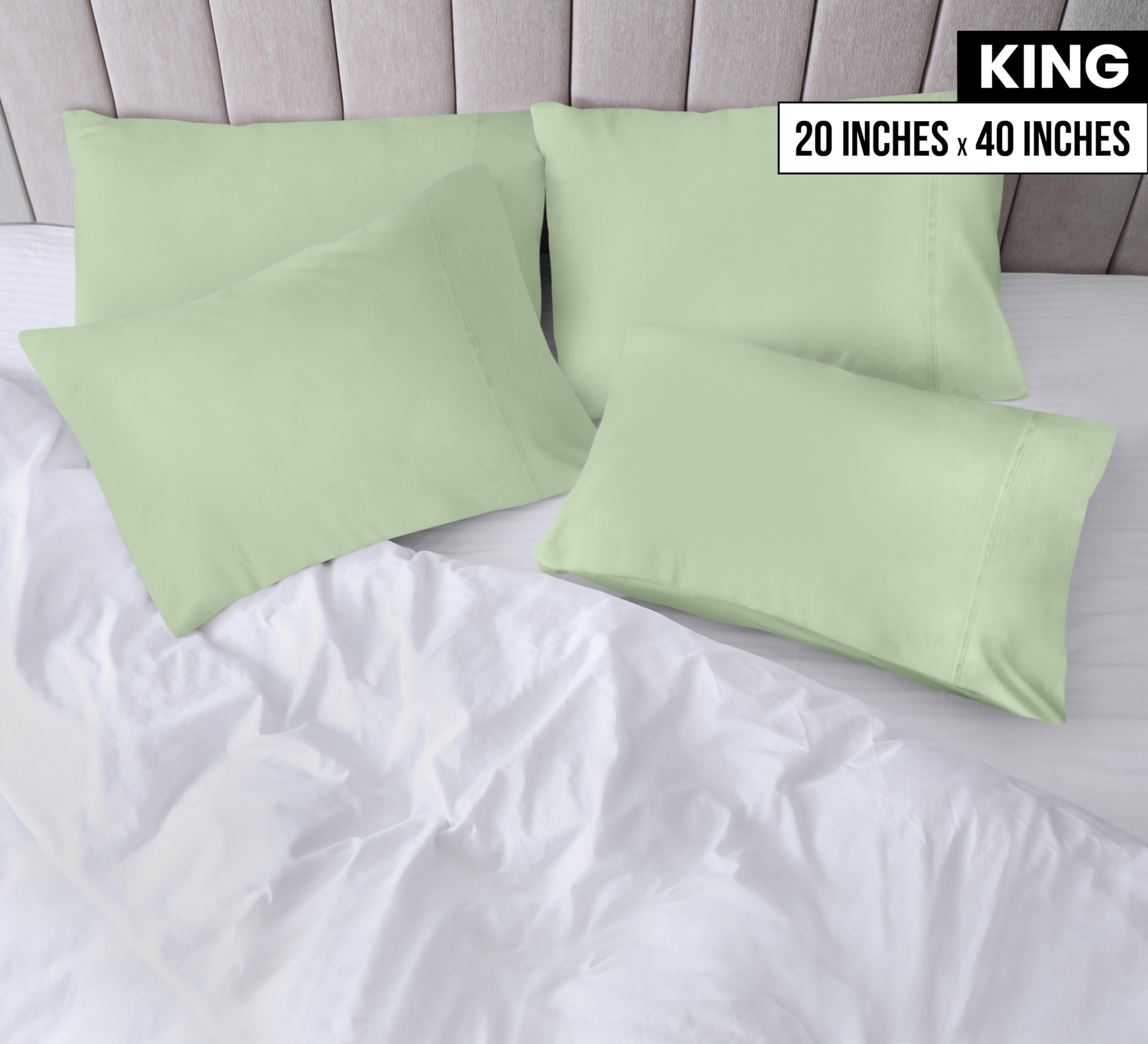 Foto 3 pulgar | Fundas De Almohada Utopia Bedding Tamaño King, 20 X 40 Cm, Paquete De 4 Unidades, Color Salvia - Venta Internacional.