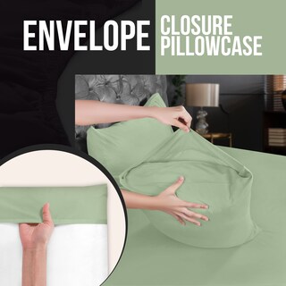 Foto 4 | Fundas De Almohada Utopia Bedding Tamaño King, 20 X 40 Cm, Paquete De 4 Unidades, Color Salvia - Venta Internacional.