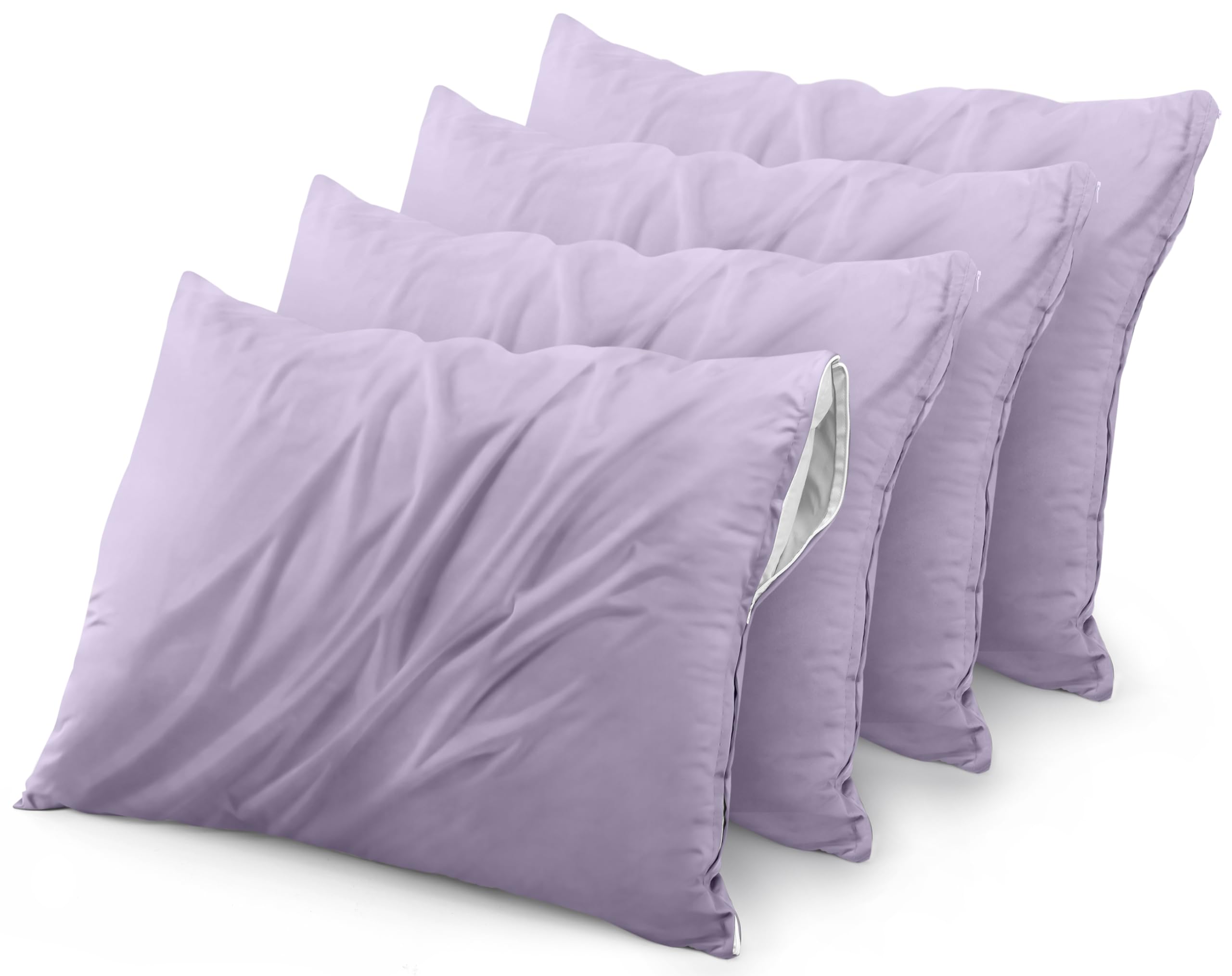 Protectores De Almohada Utopia Bedding, Impermeables, Tamaño Queen, Paquete De 4 - Venta Internacional.