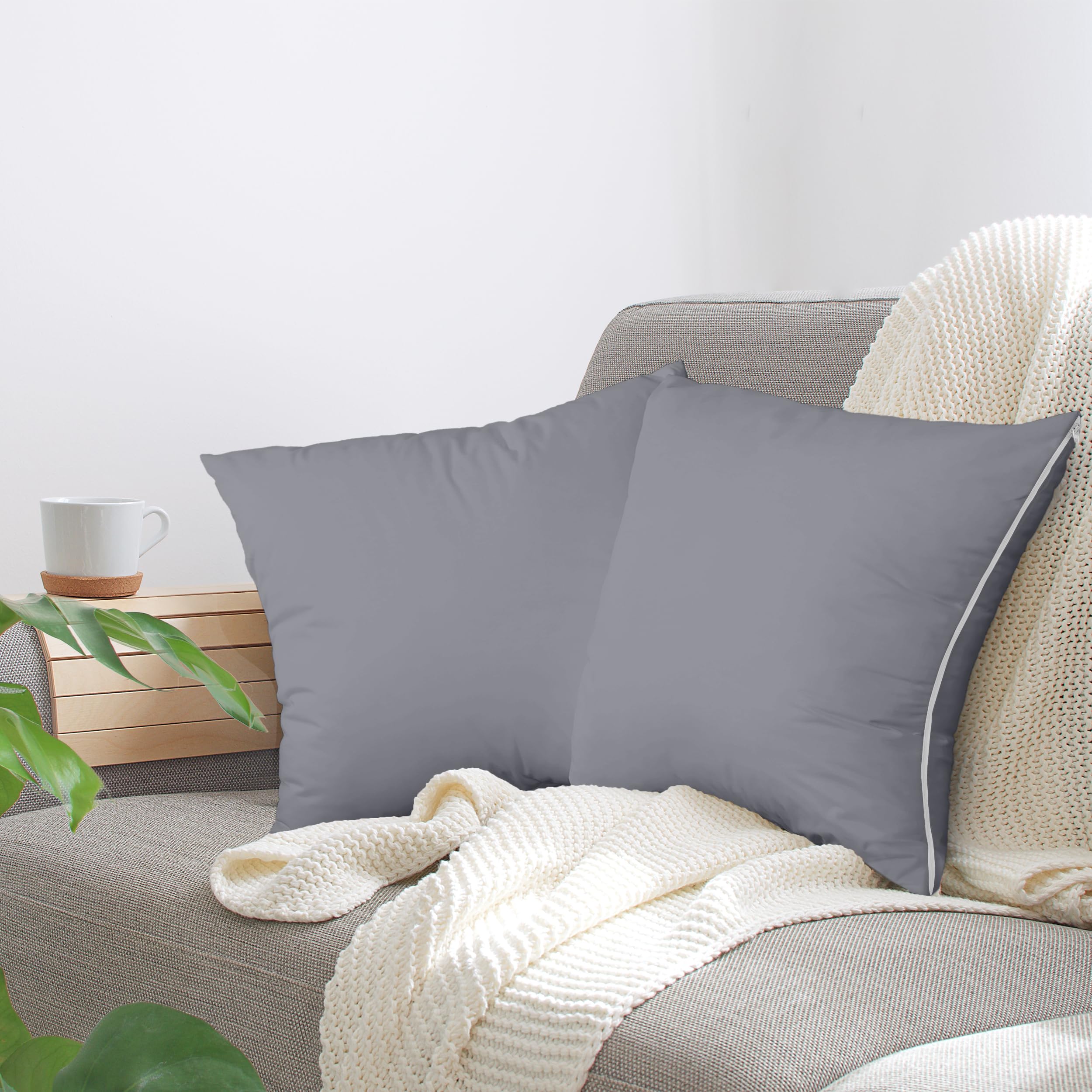 Foto 8 pulgar | Protectores De Almohada Utopia Bedding, Impermeables, 26 X 26 Cm, Color Gris, Paquete De 4 - Venta Internacional.