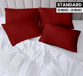 Foto 2 | Funda De Almohada Estándar Utopia Bedding De 20 X 26 Cm, Paquete De 4 Unidades, Color Rojo - Venta Internacional.
