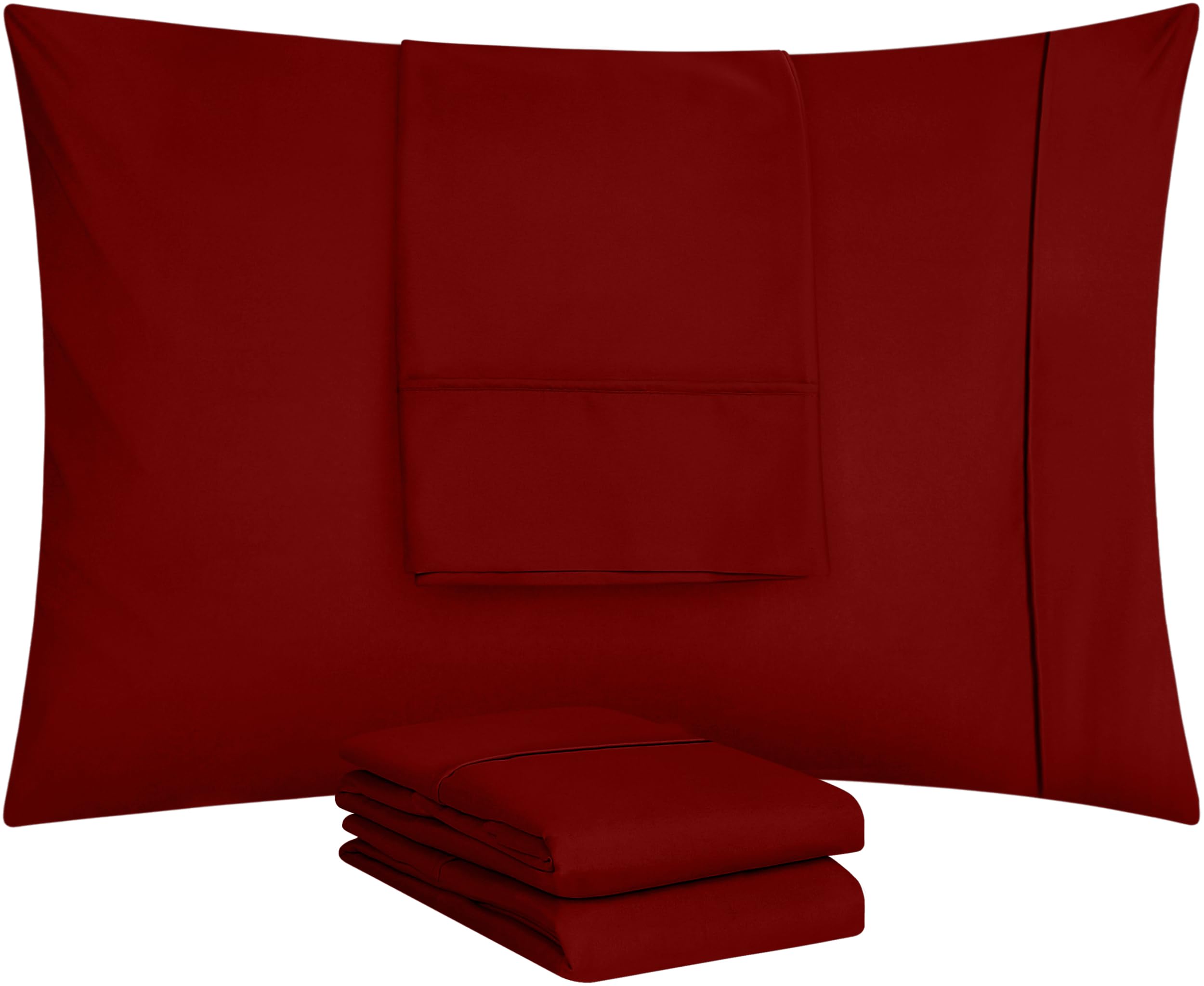 Foto 6 pulgar | Funda De Almohada Estándar Utopia Bedding De 20 X 26 Cm, Paquete De 4 Unidades, Color Rojo - Venta Internacional.