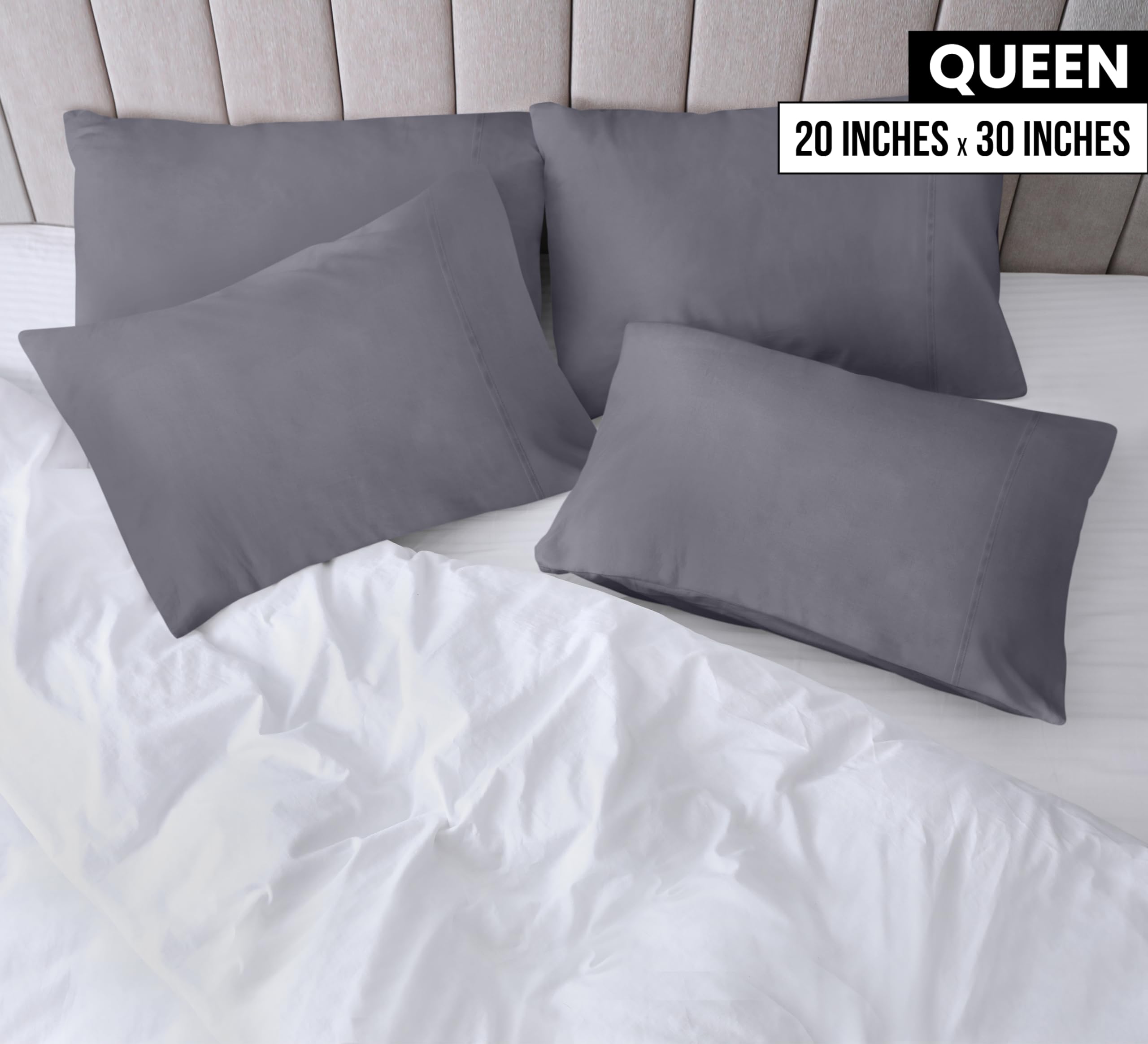 Foto 3 pulgar | Fundas De Almohada Utopia Bedding Queen, Paquete De 80 Unidades, 50 X 75 Cm, Color Gris - Venta Internacional.