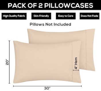 Foto 4 | Fundas De Almohada Utopia Bedding Queen, Paquete De 2 Unidades, Microfibra Suave - Venta Internacional.