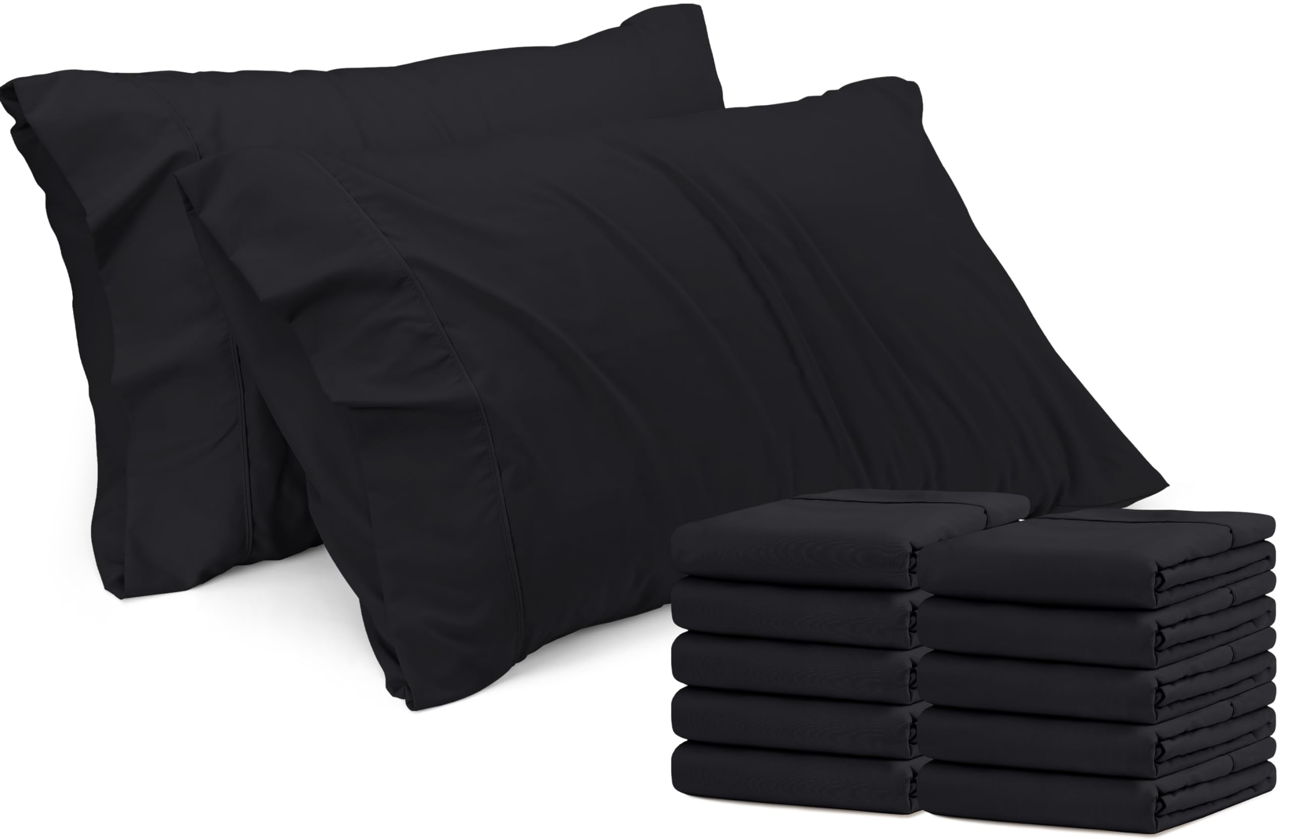Foto 2 pulgar | Fundas De Almohada Utopia Bedding King, Tamaño King, 20 X 40 Cm, Paquete De 12 Unidades, Color Negro - Venta Interna