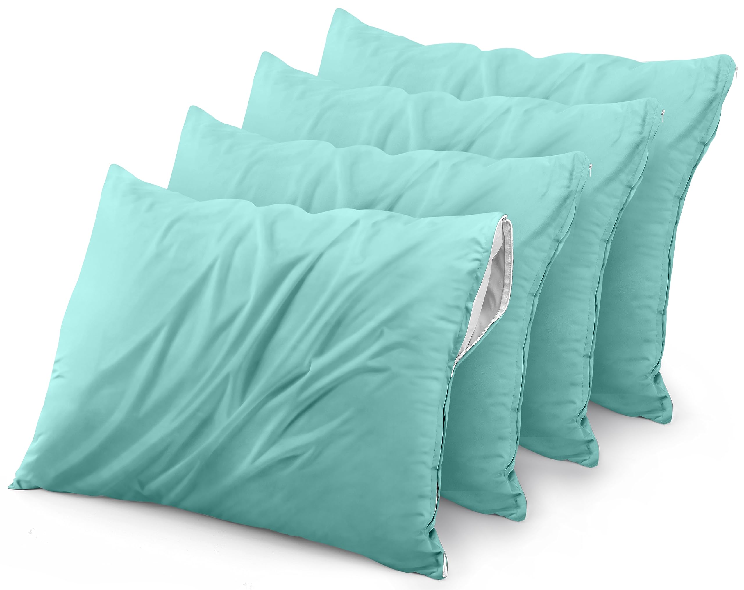 Protectores De Almohada Utopia Bedding, Impermeables, Tamaño Queen, Paquete De 4 - Venta Internacional.