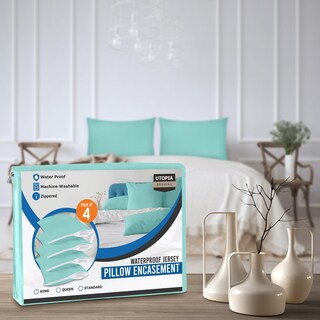 Foto 7 | Protectores De Almohada Utopia Bedding, Impermeables, Tamaño Queen, Paquete De 4 - Venta Internacional.