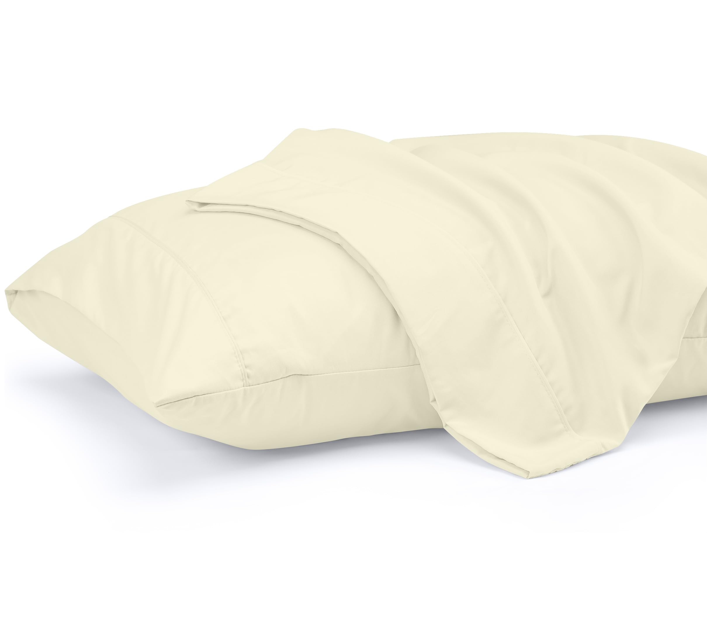 Fundas De Almohada Utopia Bedding Queen, Paquete De 2 Unidades, Microfibra Suave, Color Marfil - Venta Internacional.