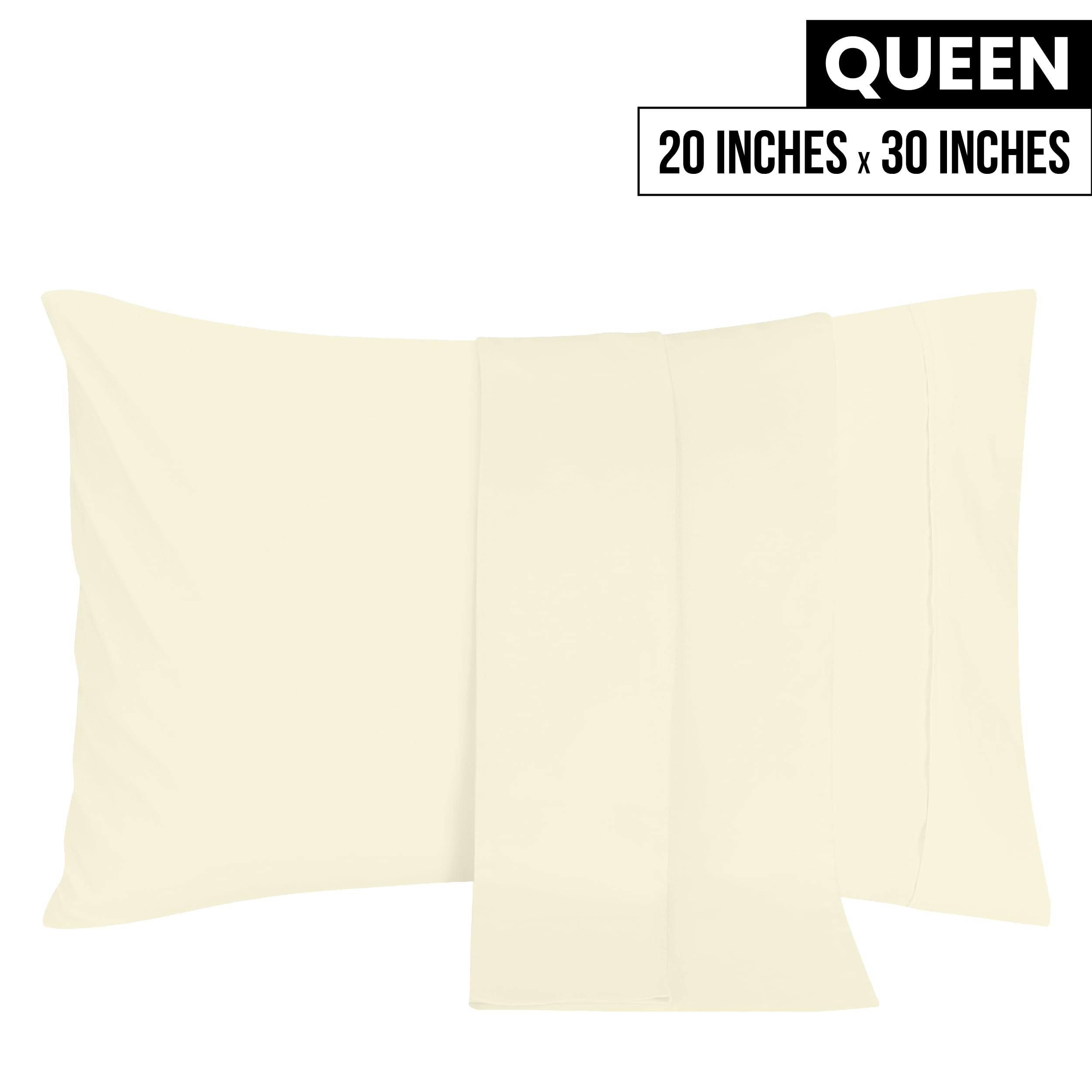 Foto 3 pulgar | Fundas De Almohada Utopia Bedding Queen, Paquete De 2 Unidades, Microfibra Suave, Color Marfil - Venta Internacional.