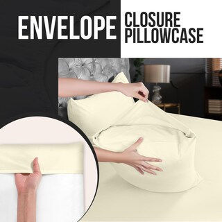 Foto 3 | Fundas De Almohada Utopia Bedding Queen, Paquete De 2 Unidades, Microfibra Suave, Color Marfil - Venta Internacional.