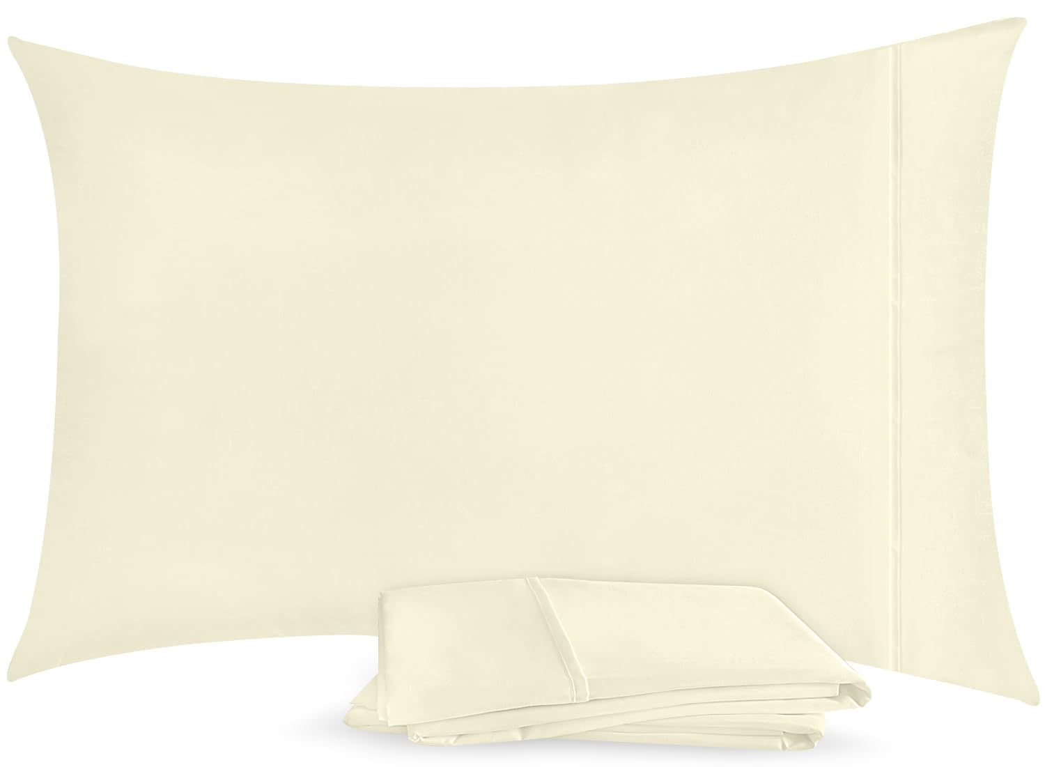 Foto 7 | Fundas De Almohada Utopia Bedding Queen, Paquete De 2 Unidades, Microfibra Suave, Color Marfil - Venta Internacional.
