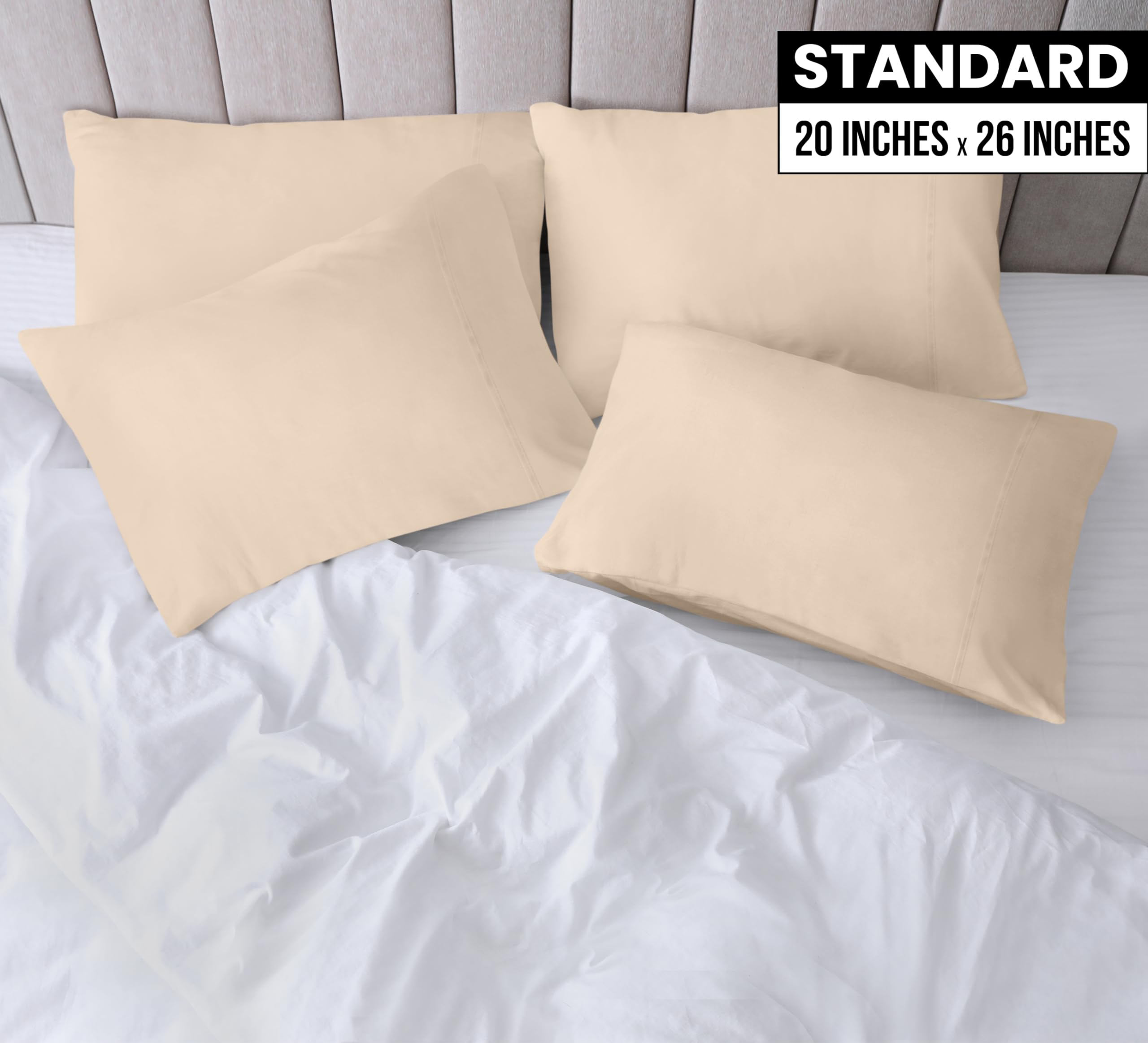 Foto 3 pulgar | Funda De Almohada Utopia Bedding, Tamaño Estándar, 20 X 26 Cm, Paquete De 4 - Venta Internacional.