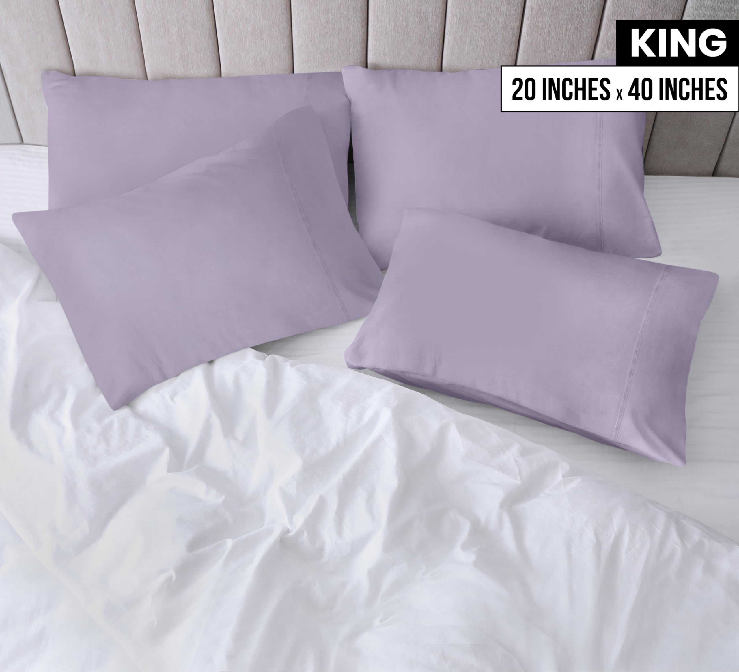 Foto 3 pulgar | Fundas De Almohada Utopia Bedding Tamaño King, 20 X 40 Cm, Paquete De 4 - Venta Internacional.