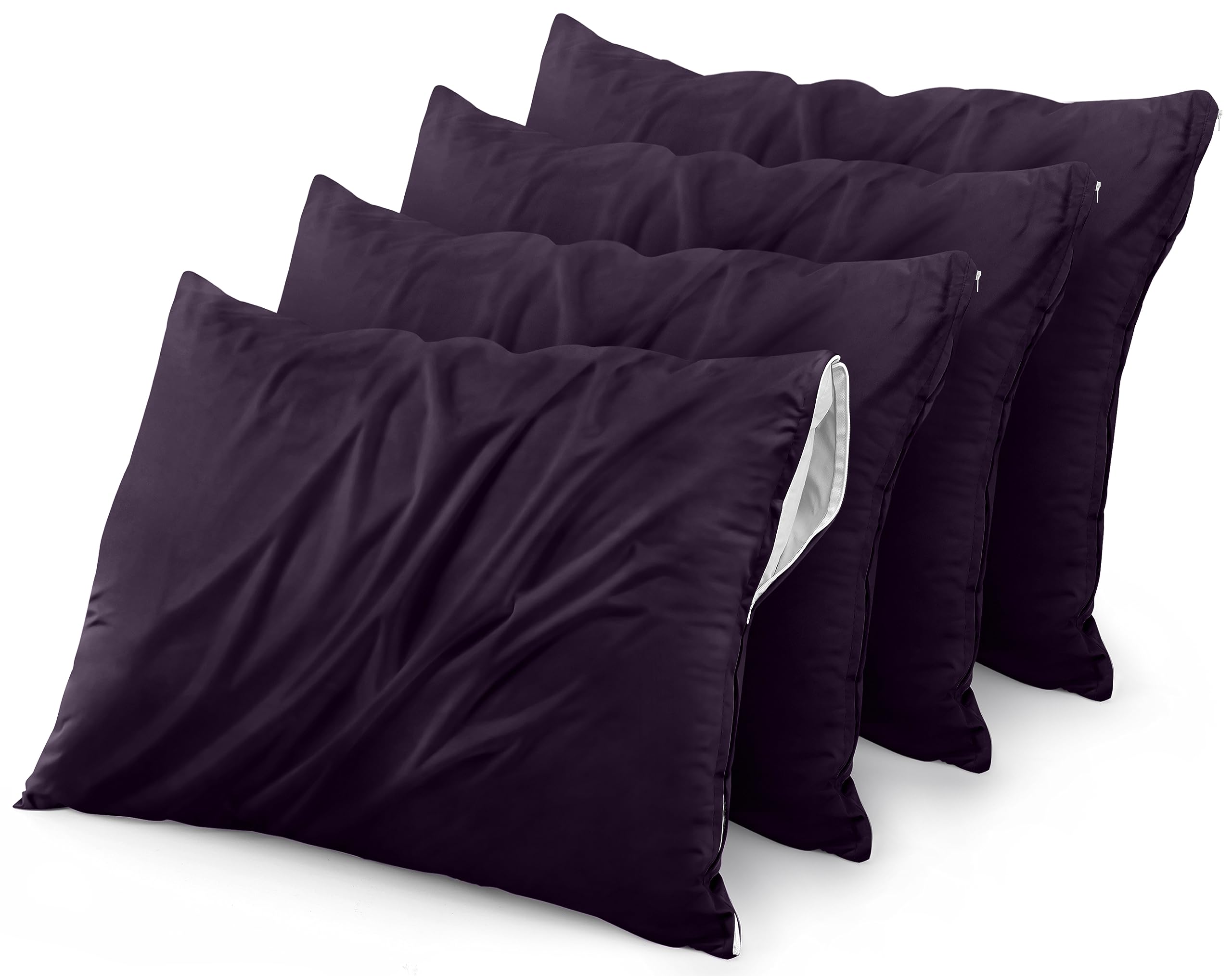 Protectores De Almohada Utopia Bedding, Impermeables, Estándar, Color Morado - Venta Internacional.