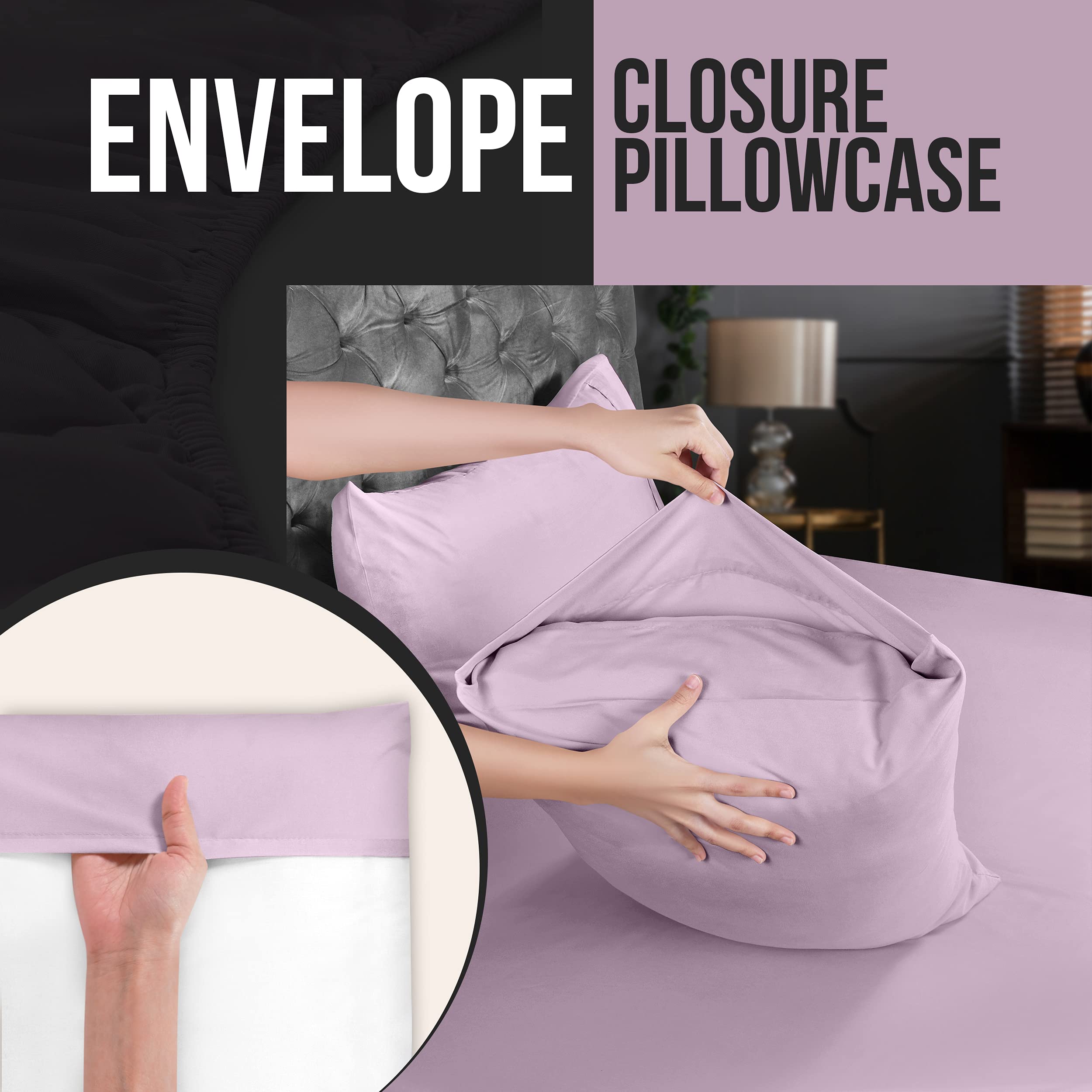 Foto 4 pulgar | Pack De 2 Fundas De Almohada Utopia Bedding Queen, Color Lavanda, 50 X 75 Cm - Venta Internacional.