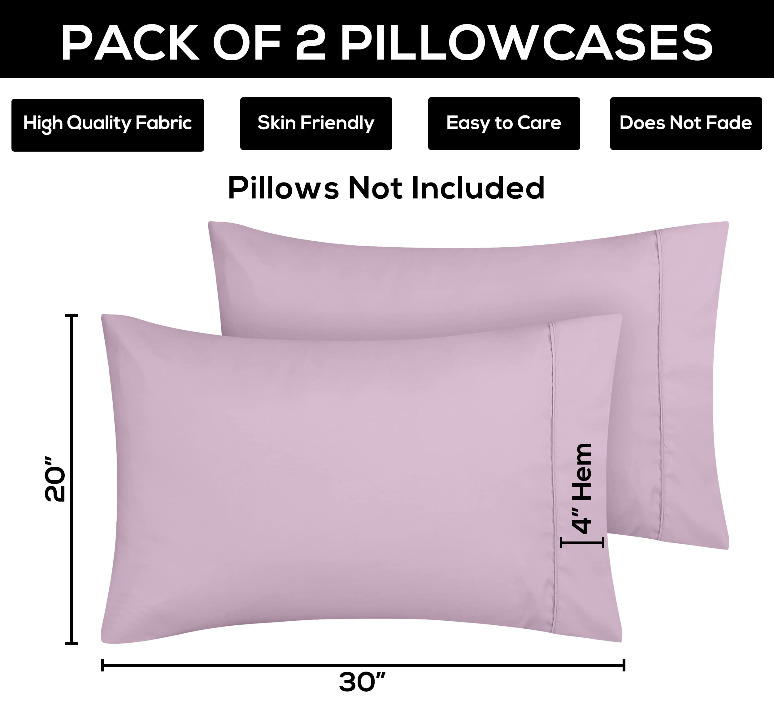 Foto 5 pulgar | Pack De 2 Fundas De Almohada Utopia Bedding Queen, Color Lavanda, 50 X 75 Cm - Venta Internacional.