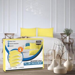 Foto 7 | Protectores De Almohada Utopia Bedding, Impermeables, Estándar, Paquete De 4 - Venta Internacional.