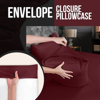 Foto 3 | Pack De 2 Fundas De Almohada Utopia Bedding Queen, Color Burdeos, 50 X 75 Cm - Venta Internacional.
