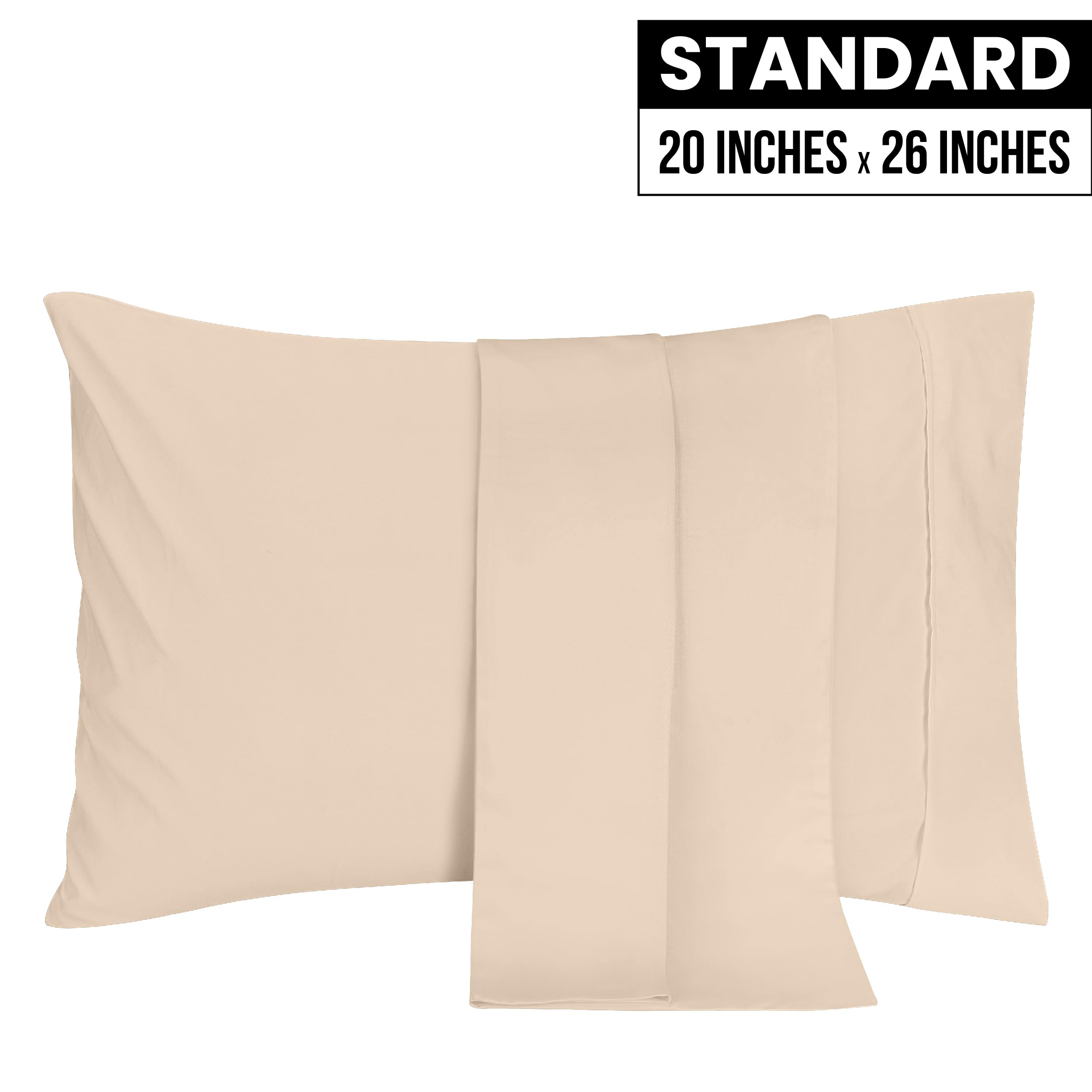 Foto 3 pulgar | Fundas De Almohada Utopia Bedding Standard, 20 X 26 Cm, 2 Unidades, Color Beige - Venta Internacional.