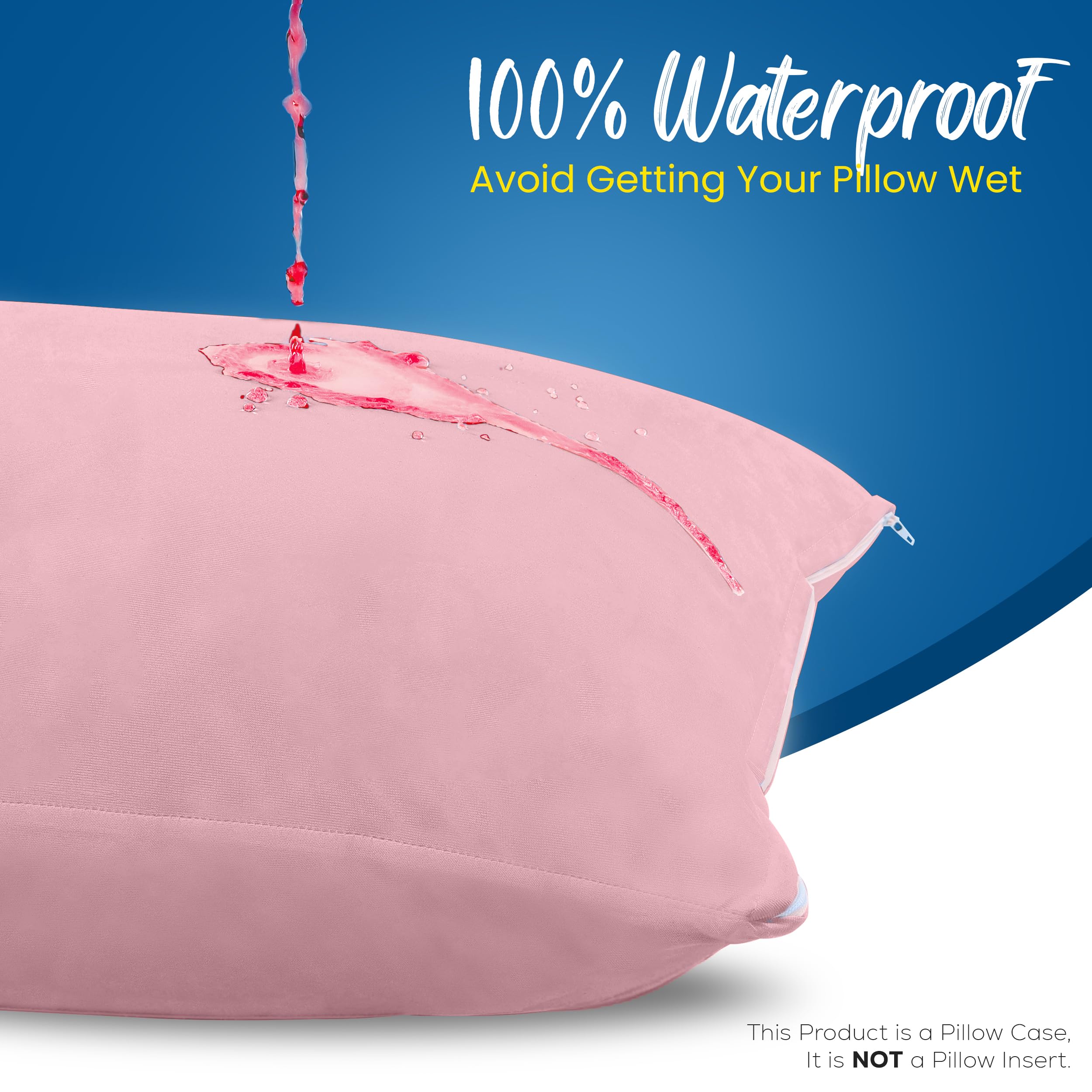 Foto 3 | Protectores De Almohada Utopia Bedding, Impermeables, Estándar, Rosa, 4 Unidades - Venta Internacional.