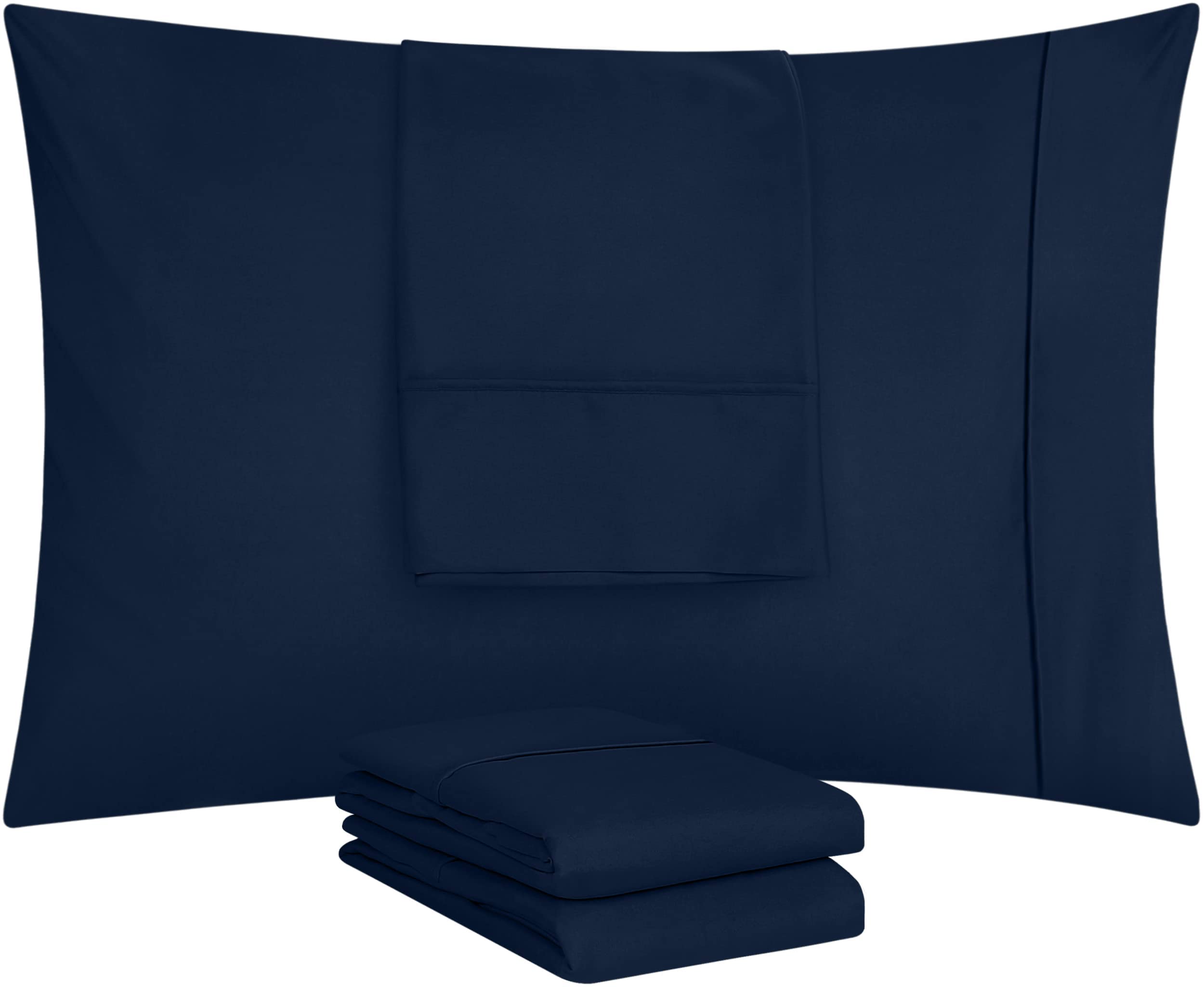 Foto 6 pulgar | Fundas De Almohada Utopia Bedding Tamaño King, 20 X 40 Cm, Paquete De 4 Unidades, Color Azul Marino - Venta Internaci
