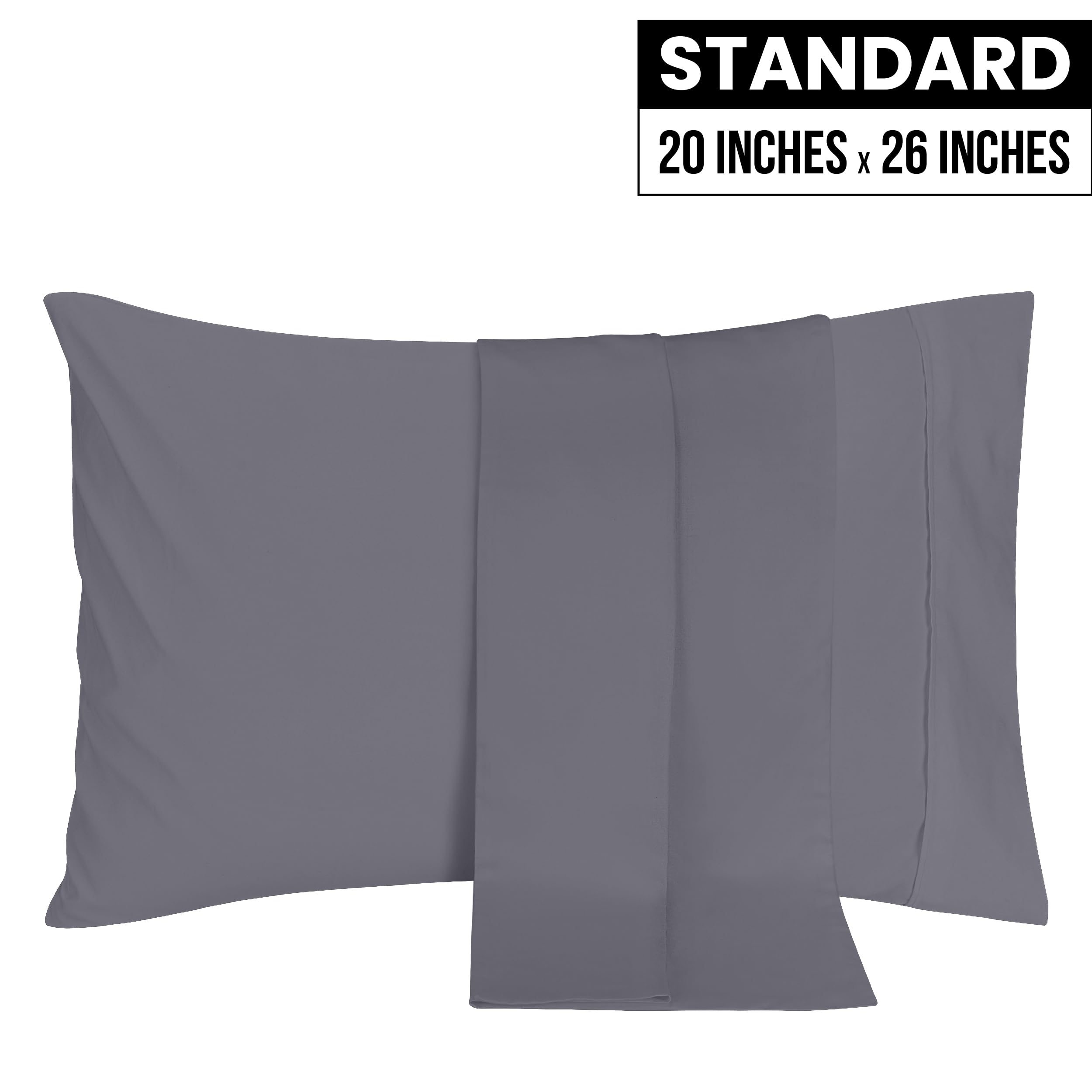 Foto 3 pulgar | Fundas De Almohada Utopia Bedding Standard, 20 X 26 Cm, 2 Unidades, Color Gris - Venta Internacional.