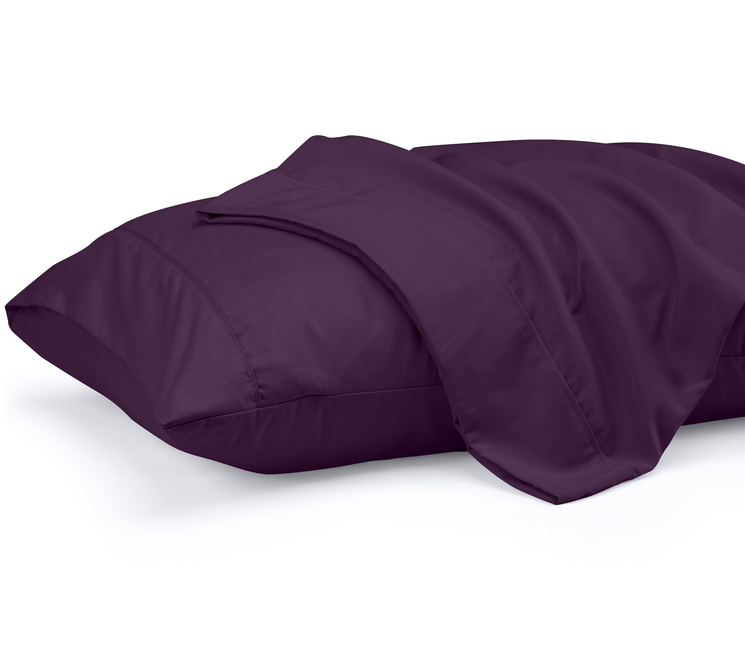 Fundas De Almohada Utopia Bedding Queen, Microfibra, Color Morado, X2 - Venta Internacional.