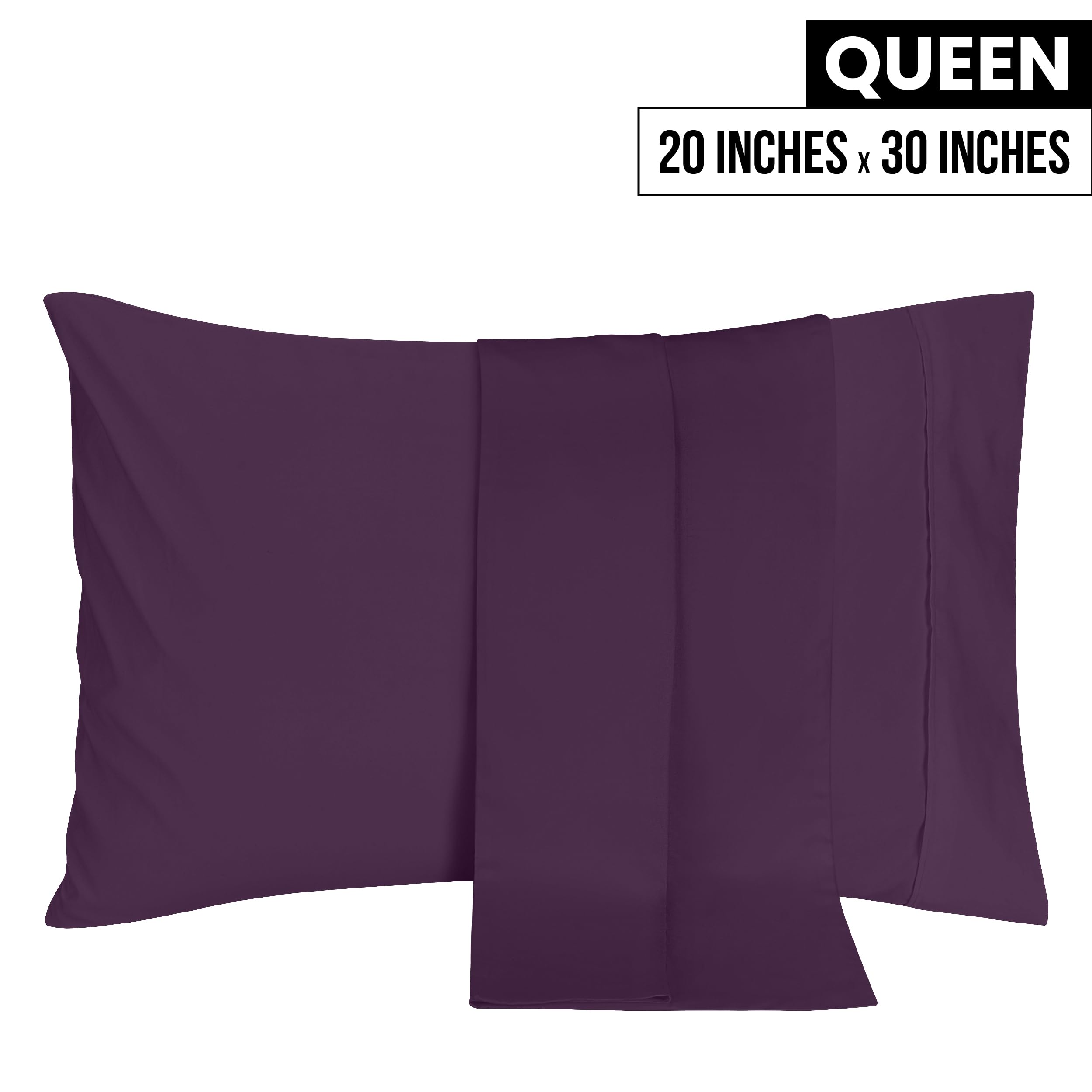 Foto 3 pulgar | Fundas De Almohada Utopia Bedding Queen, Microfibra, Color Morado, X2 - Venta Internacional.