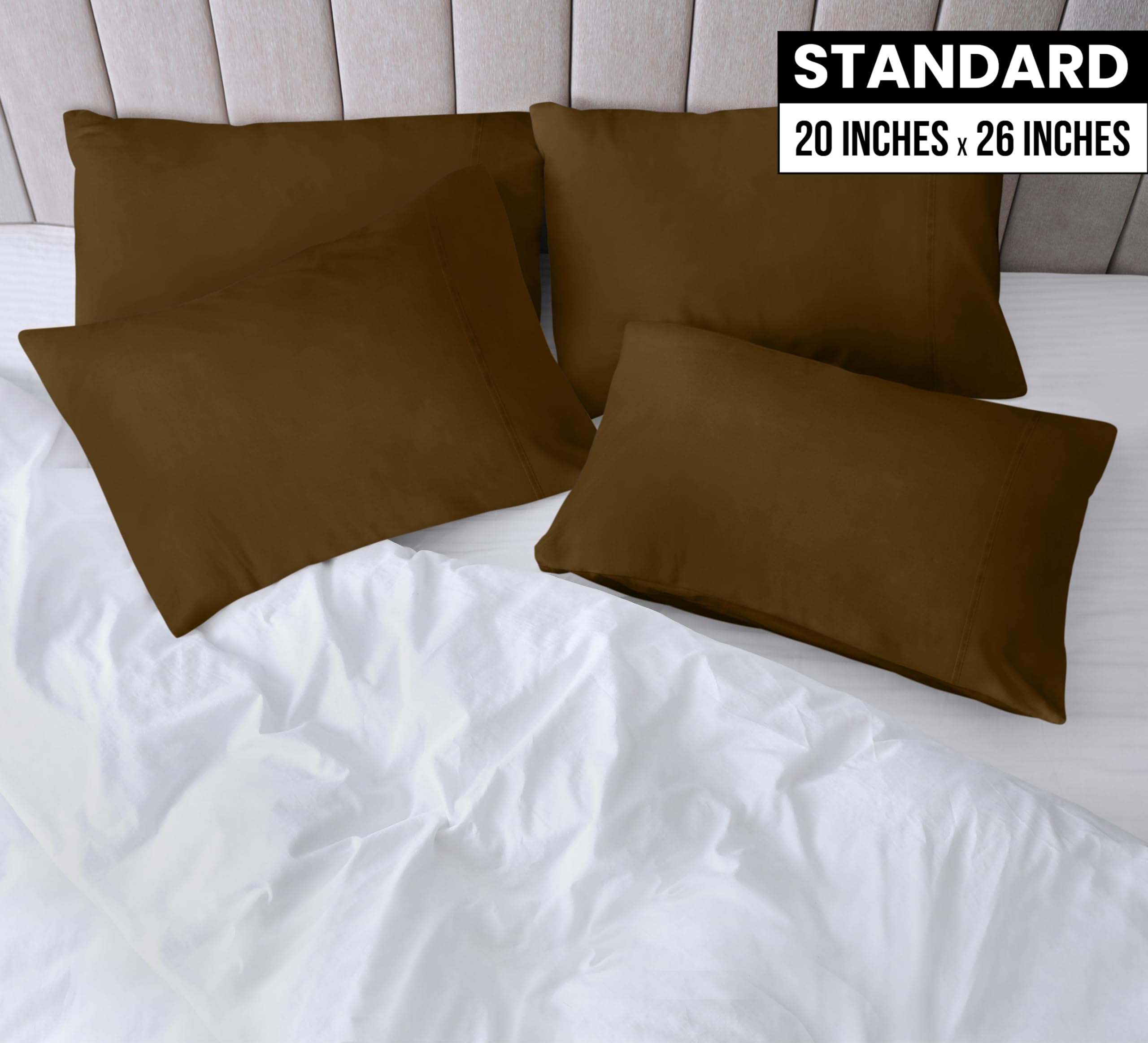 Foto 2 | Fundas De Almohada Utopia Bedding Standard, 20 X 26 Cm, Paquete De 4 Unidades, Color Moca - Venta Internacional.