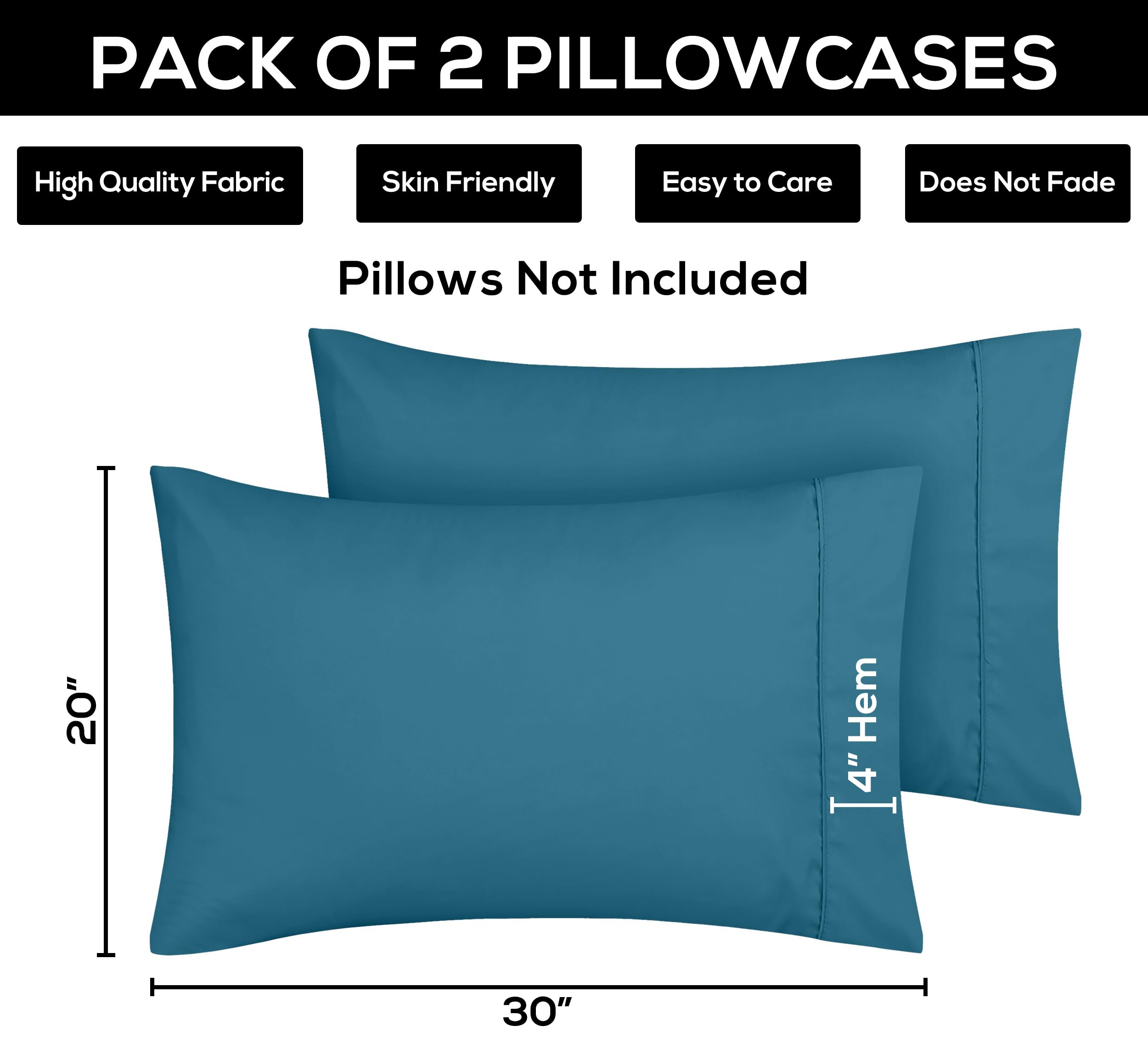 Foto 2 | Fundas De Almohada Utopia Bedding Queen, Paquete De 2 Unidades, Microfibra, 50 X 75 Cm - Venta Internacional.