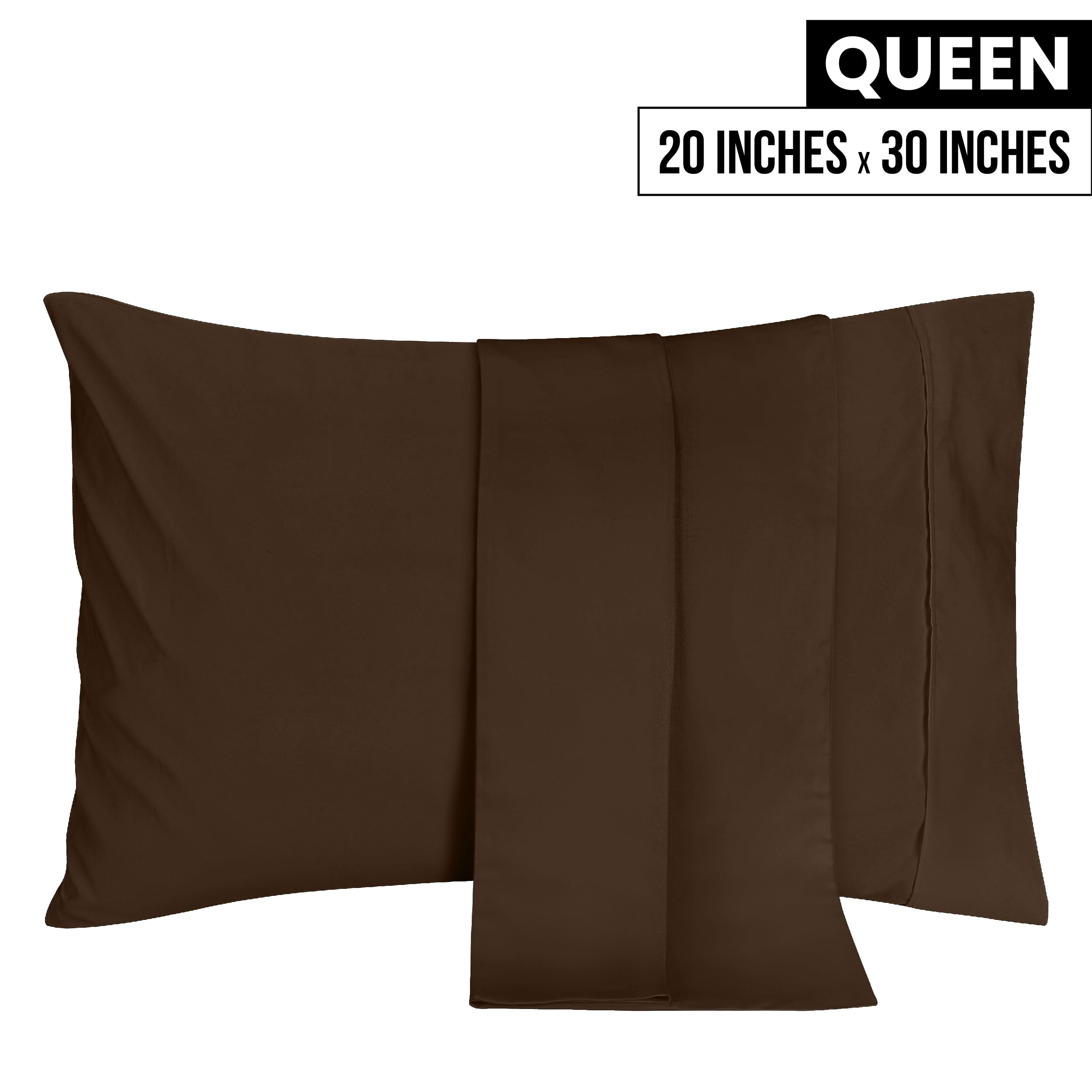 Foto 3 pulgar | Fundas De Almohada Utopia Bedding Queen, Paquete De 2 Unidades, Microfibra Marrón - Venta Internacional.