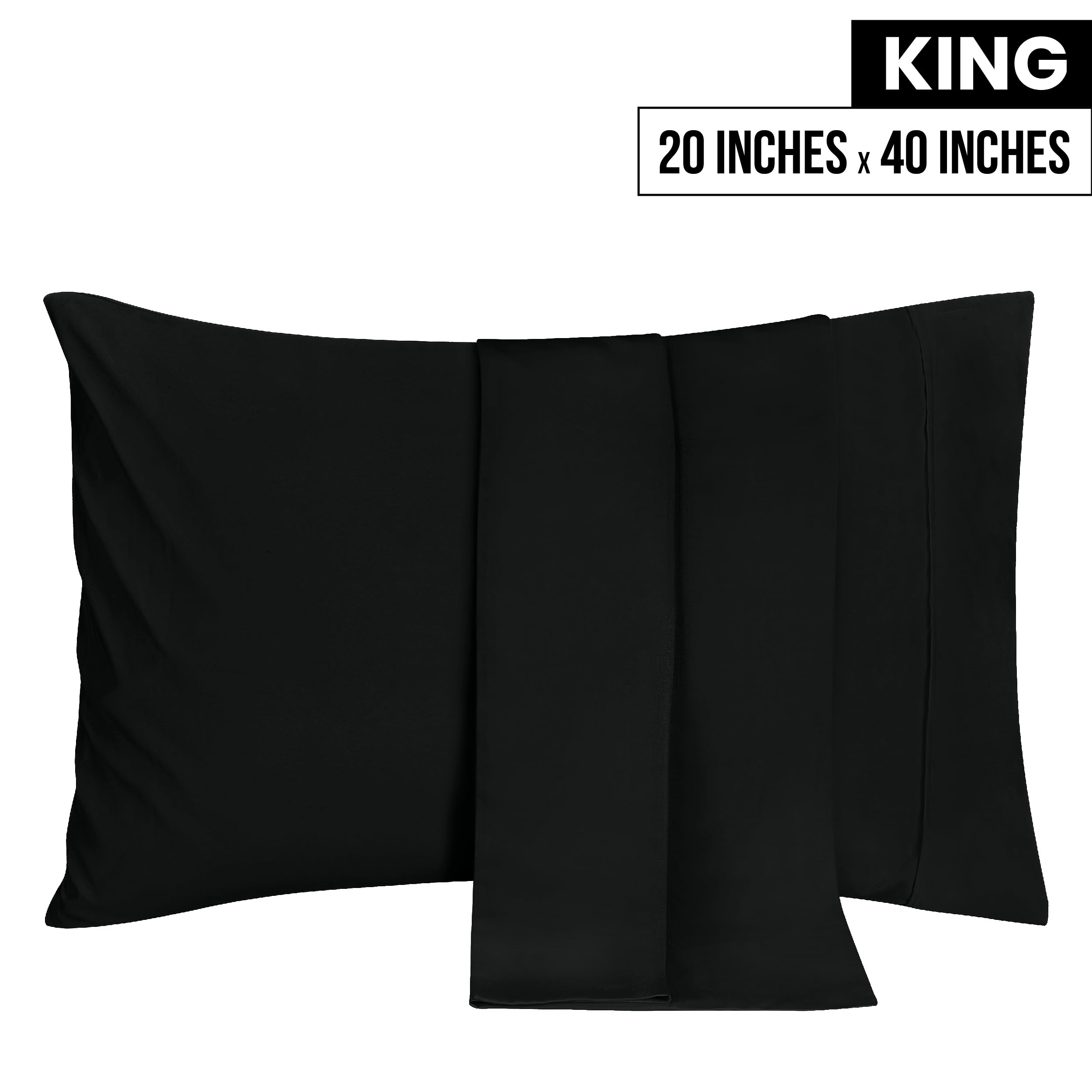 Foto 3 pulgar | Fundas De Almohada Utopia Bedding King De 50 X 100 Cm, 2 Unidades, Color Negro - Venta Internacional.