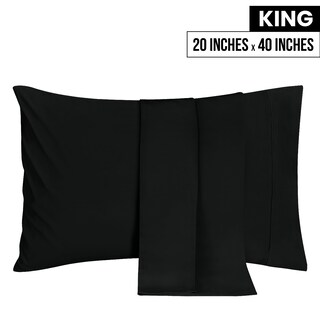 Foto 2 | Fundas De Almohada Utopia Bedding King De 50 X 100 Cm, 2 Unidades, Color Negro - Venta Internacional.