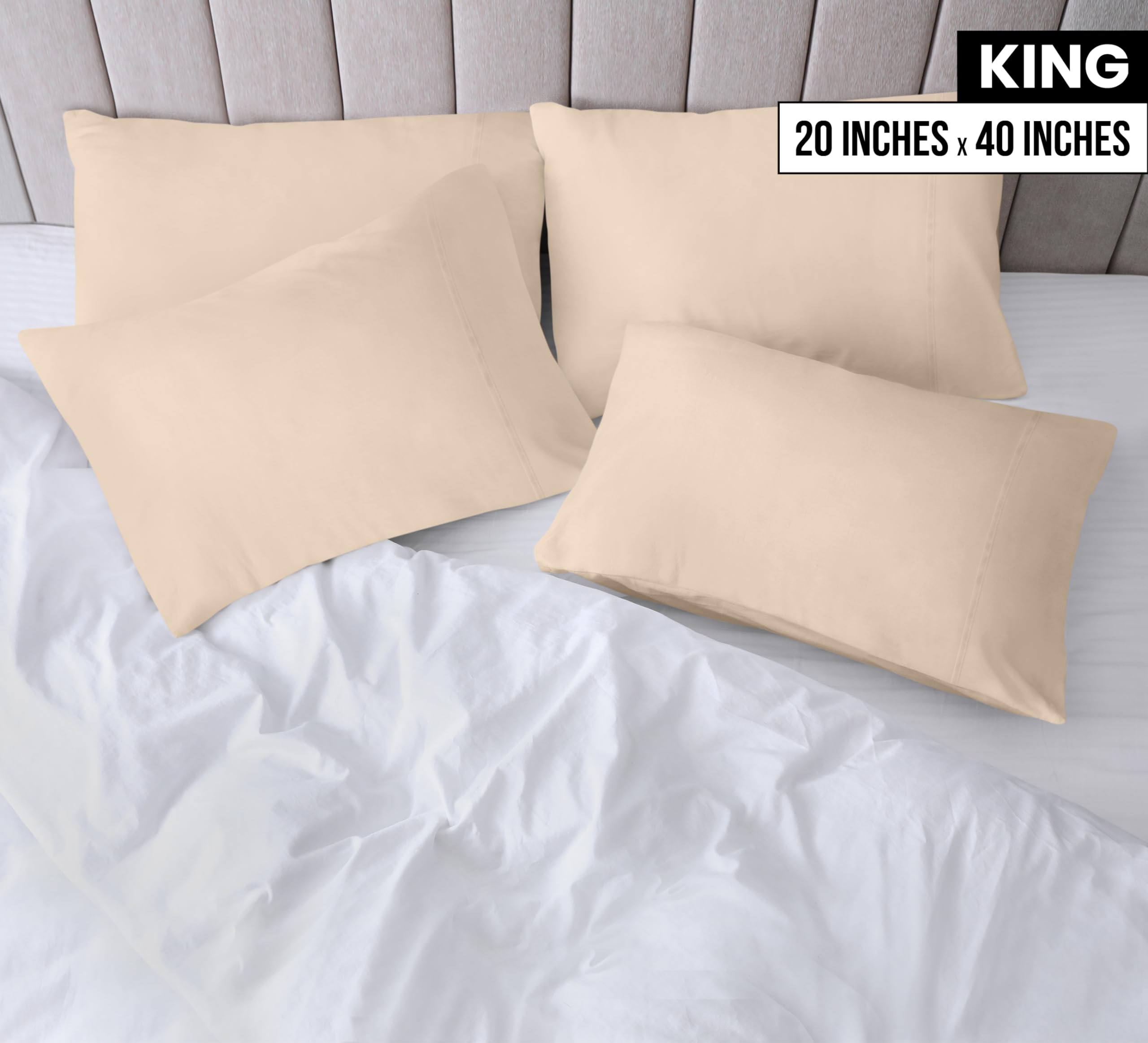 Foto 3 pulgar | Fundas De Almohada Utopia Bedding King, Paquete De 4 Unidades, 20 X 40 Cm, Microfibra - Venta Internacional.