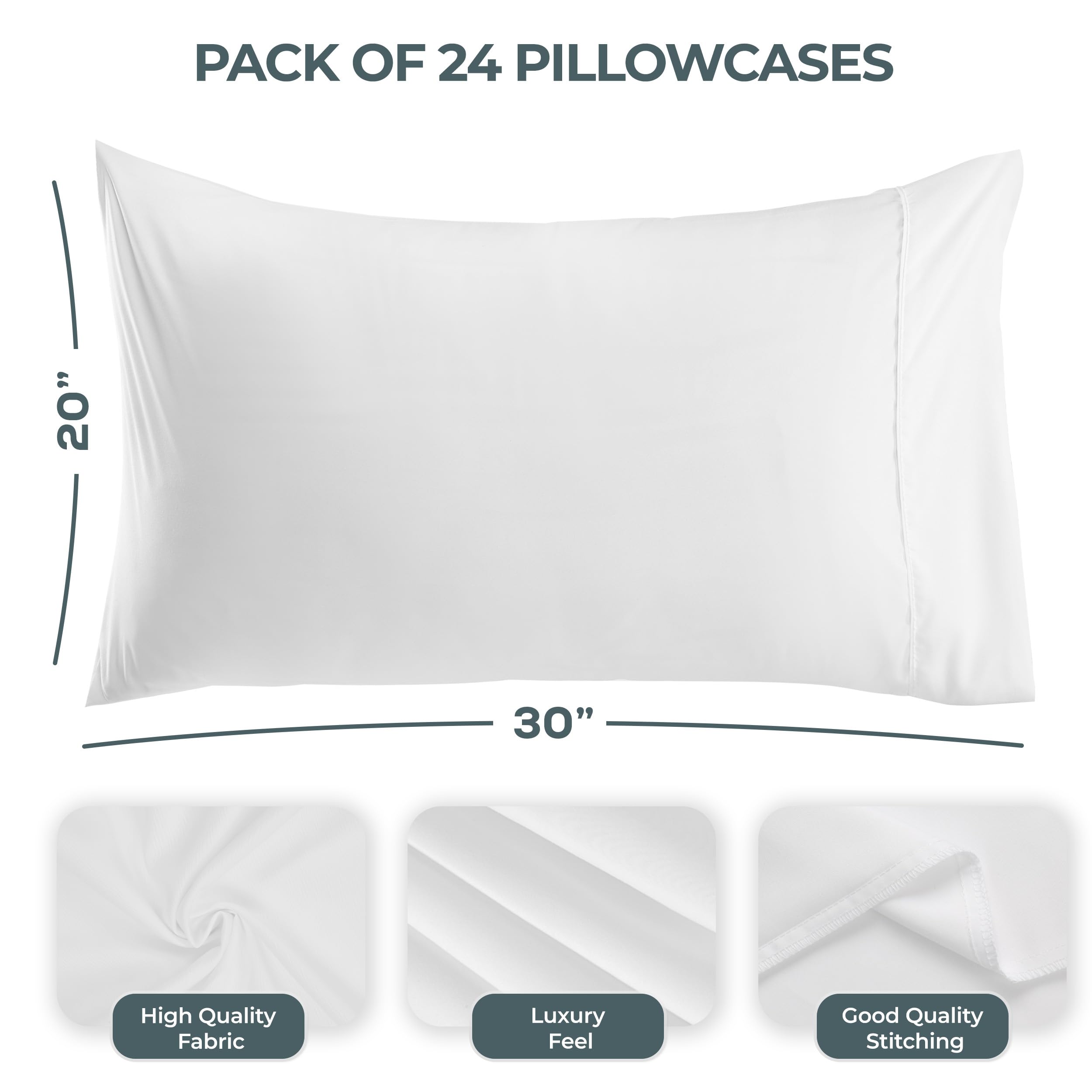 Foto 3 pulgar | Fundas De Almohada Utopia Bedding Queen, Paquete De 24 Unidades, 50 X 75 Cm, Microfibra - Venta Internacional.