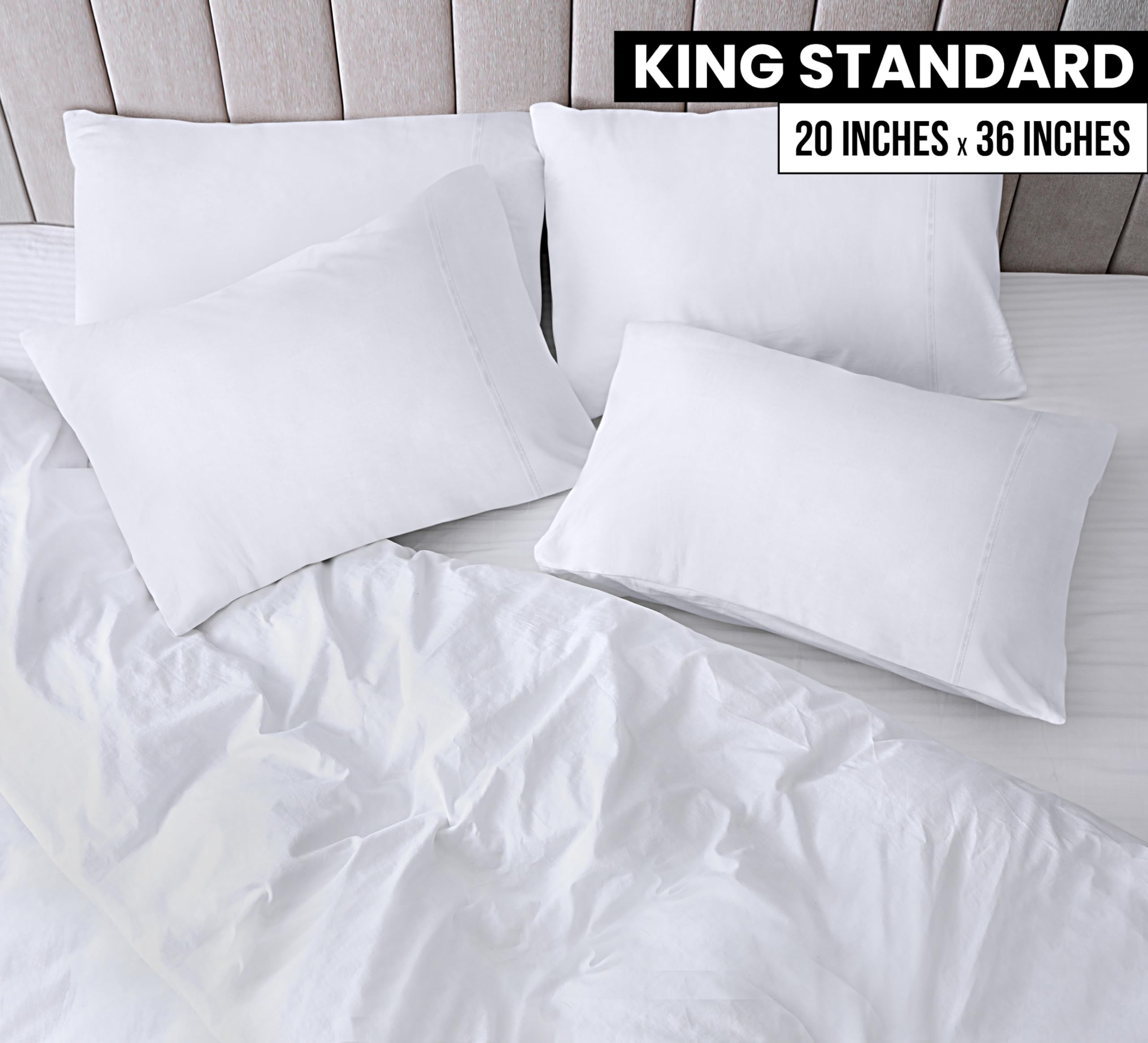 Foto 3 pulgar | Fundas De Almohada Utopia Bedding King Standard 50 X 90 Cm, Paquete De 4 - Venta Internacional.
