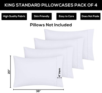 Foto 3 | Fundas De Almohada Utopia Bedding King Standard 50 X 90 Cm, Paquete De 4 - Venta Internacional.