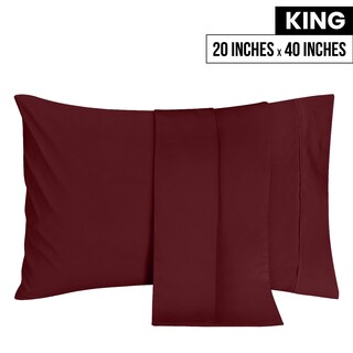 Foto 2 | Fundas De Almohada Utopia Bedding King De 50 X 100 Cm, 2 Unidades, Color Burdeos - Venta Internacional.