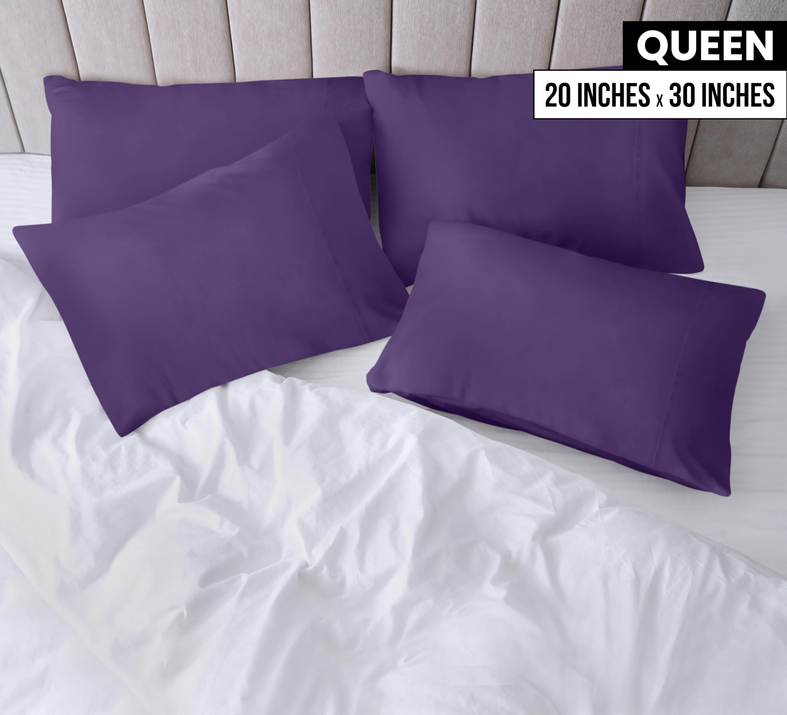 Foto 3 pulgar | Funda De Almohada Utopia Bedding Tamaño Queen, 20 X 30 Cm, Paquete De 4 - Venta Internacional.