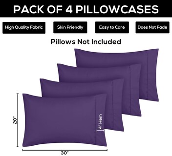 Foto 3 | Funda De Almohada Utopia Bedding Tamaño Queen, 20 X 30 Cm, Paquete De 4 - Venta Internacional.