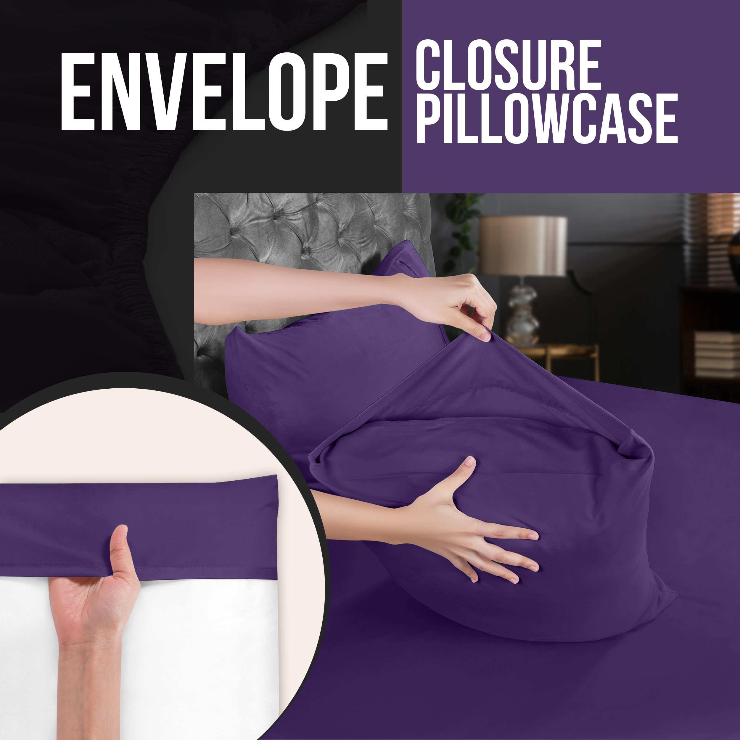 Foto 5 pulgar | Funda De Almohada Utopia Bedding Tamaño Queen, 20 X 30 Cm, Paquete De 4 - Venta Internacional.