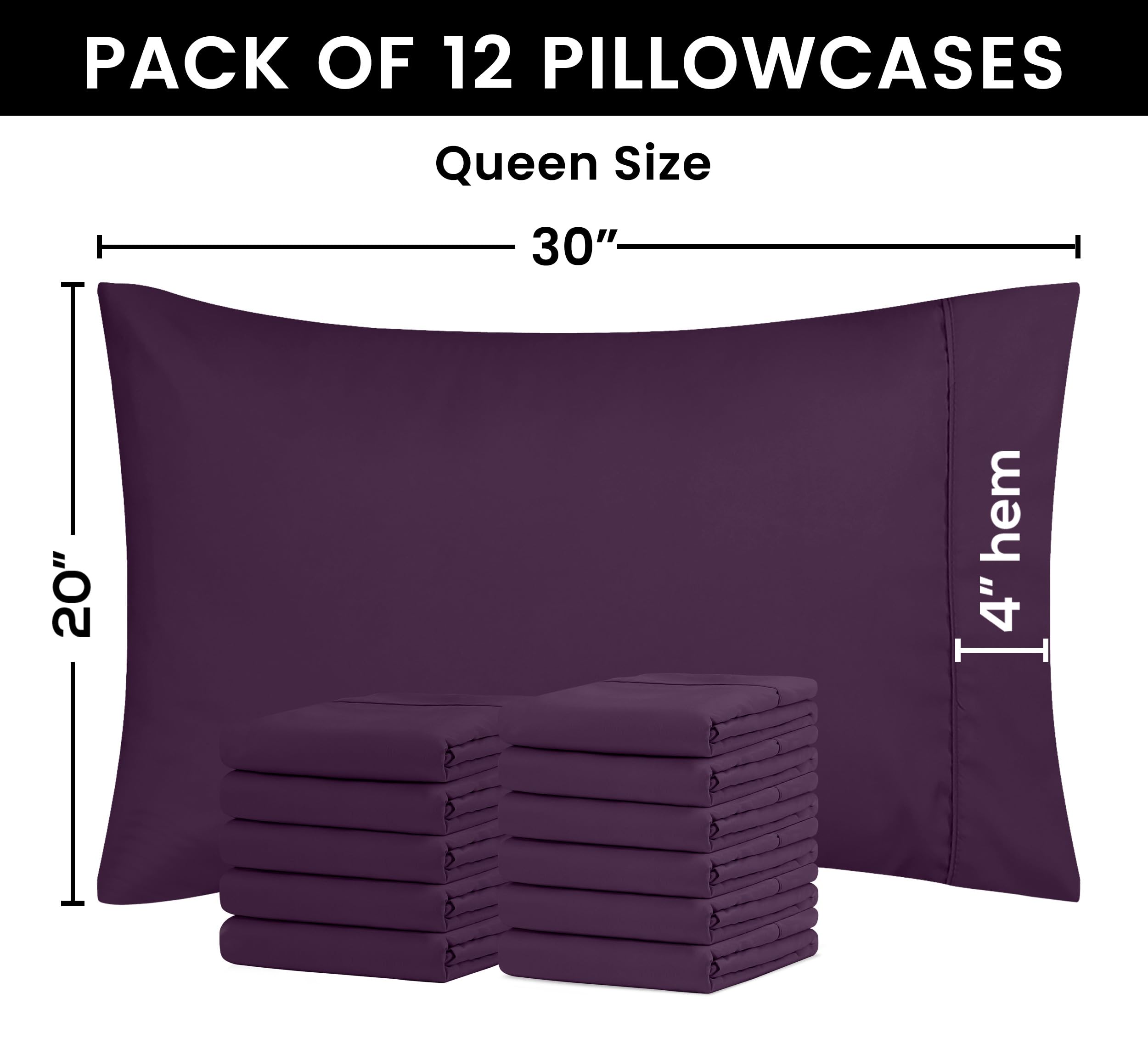 Foto 3 | Fundas De Almohada Utopia Bedding Tamaño Queen, 20 X 30 Cm, Paquete De 12 - Venta Internacional.