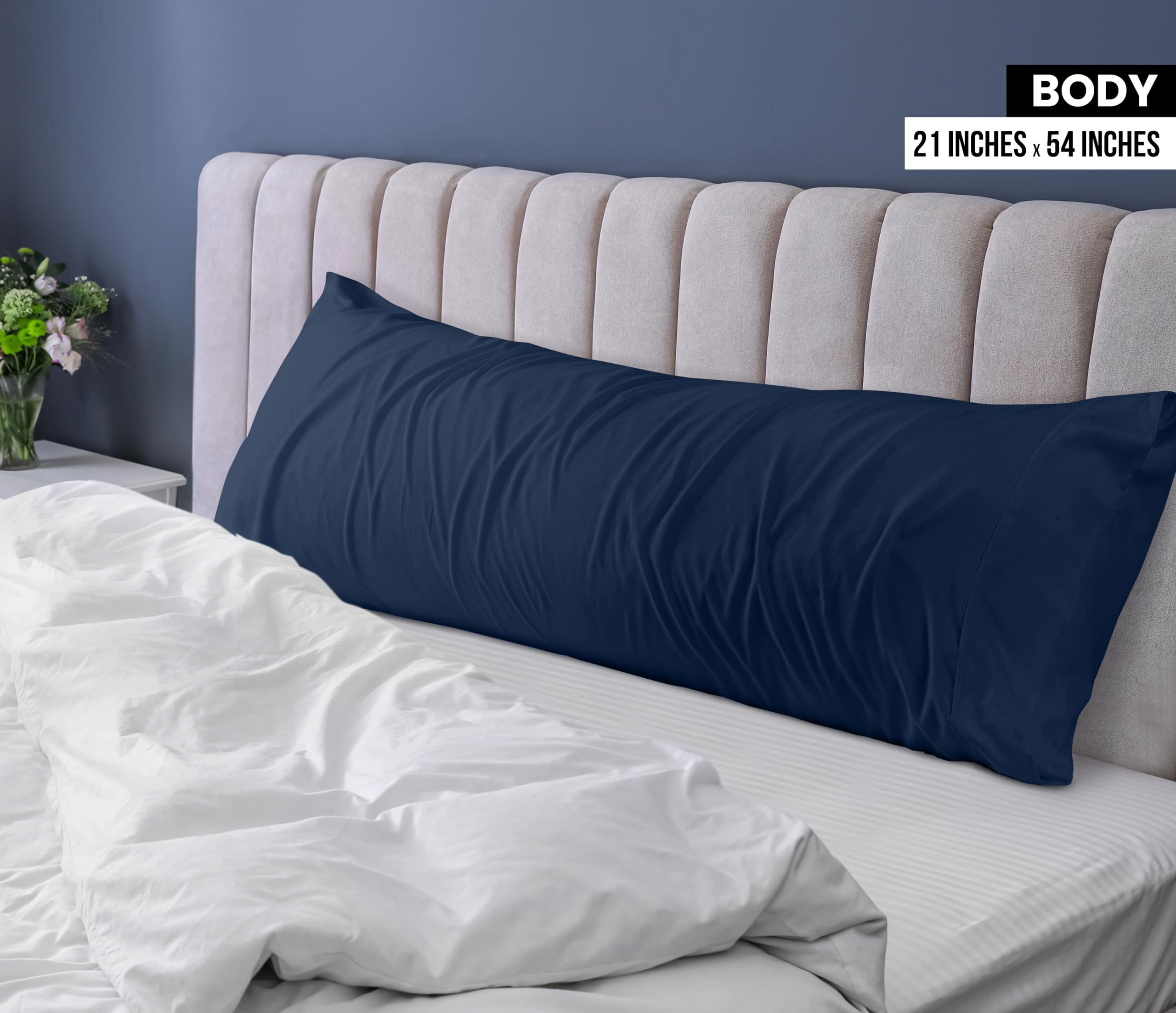 Foto 3 pulgar | Pillowcases Utopia Bedding - Almohada Corporal (21 X 54 Cm, 2 Unidades), Color Azul Marino - Venta Internacional.