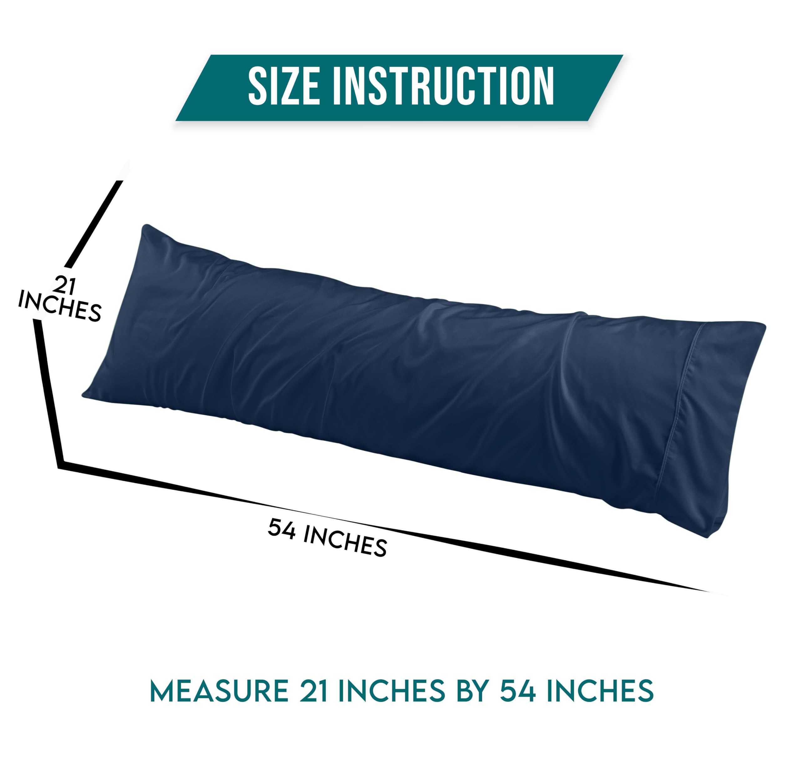 Foto 4 pulgar | Pillowcases Utopia Bedding - Almohada Corporal (21 X 54 Cm, 2 Unidades), Color Azul Marino - Venta Internacional.